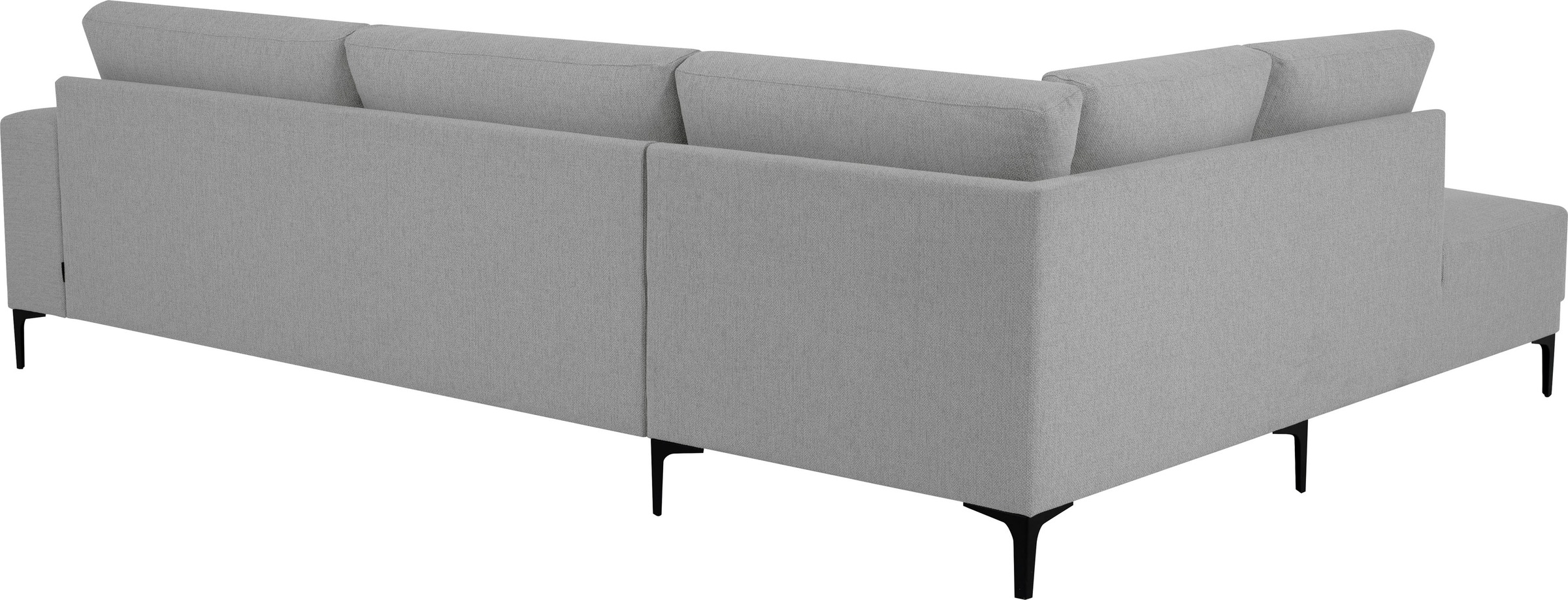 Places of Style Ecksofa »Xander, L-Form,«, Breite 289 cm, Webstoff, Soft-Touch Chenille, schwarze Metallfüßen