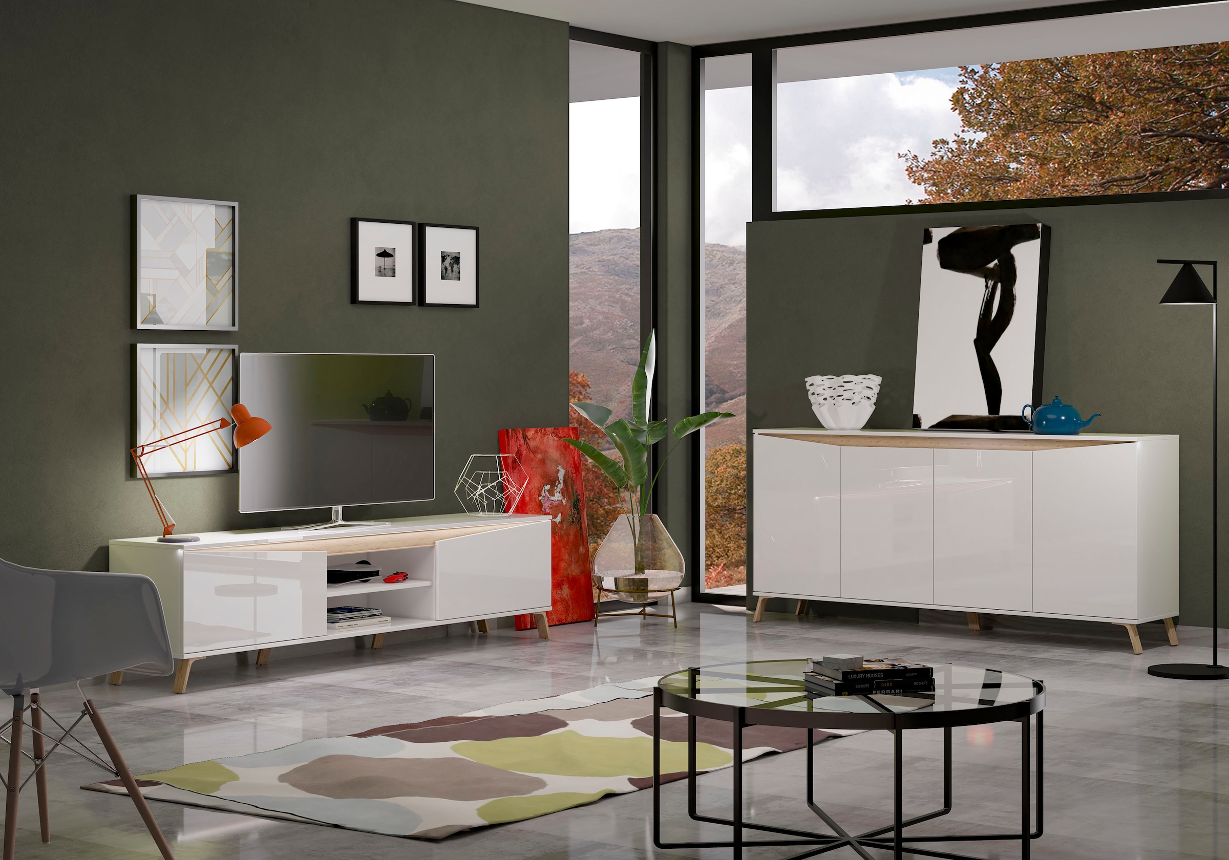 INOSIGN Sideboard »ALADINO«, Breite 184 cm, komplett Hochglanz, ohne Beleuchtung