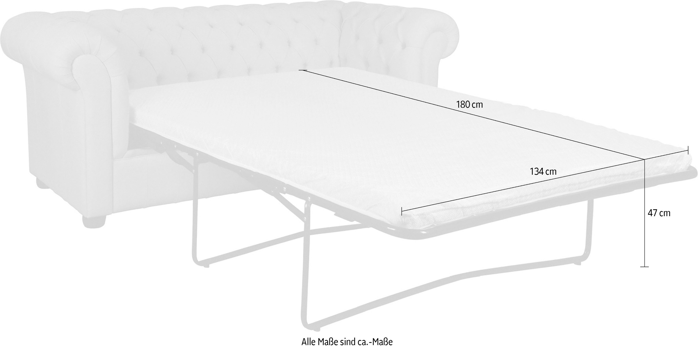 Home affaire 3-Sitzer »CHARENTE, optionale Schlafsofa, Chesterfield-Sofa, Bettfunktion«, mit edler Knopfheftung und typischen Armlehnen, B/T/H 198/89/74 cm
