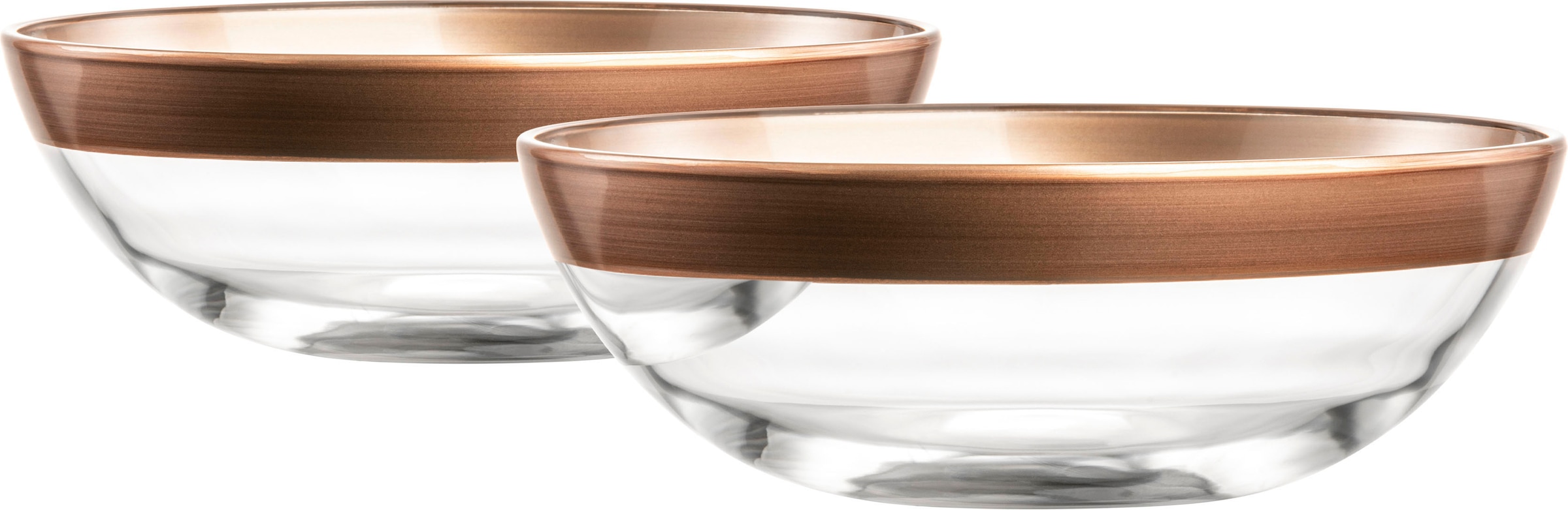 Eisch Germany Müslischale »KAYA COPPER«, 2 tlg., aus Kristallglas, im Geschenkkarton, in Handarbeit in Kupfer veredelt