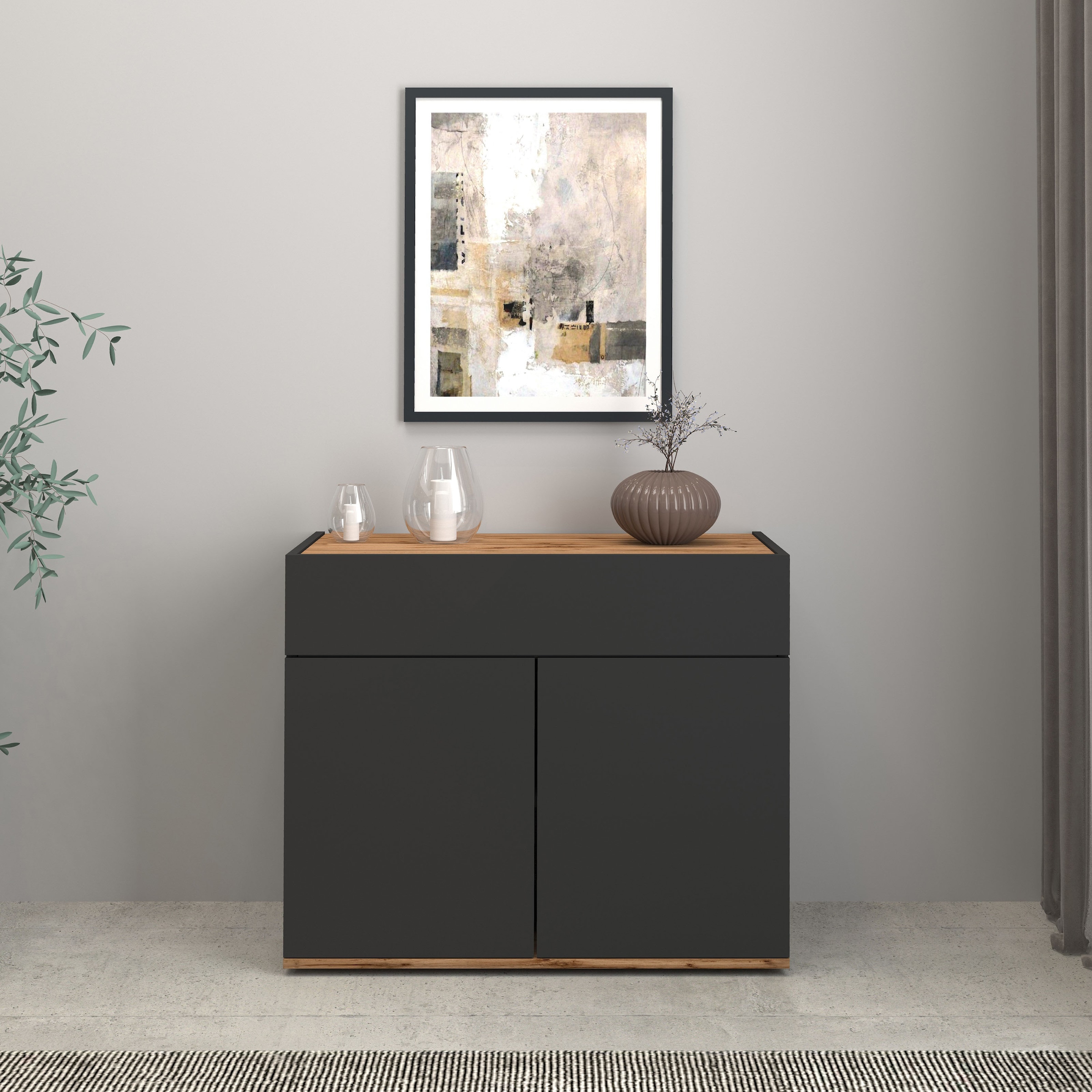 INOSIGN Sideboard »Garda, Kommode, Schrank, Kredenz«, 2 Türen, 1 Schublade,grifflos Breite 80,9 cm