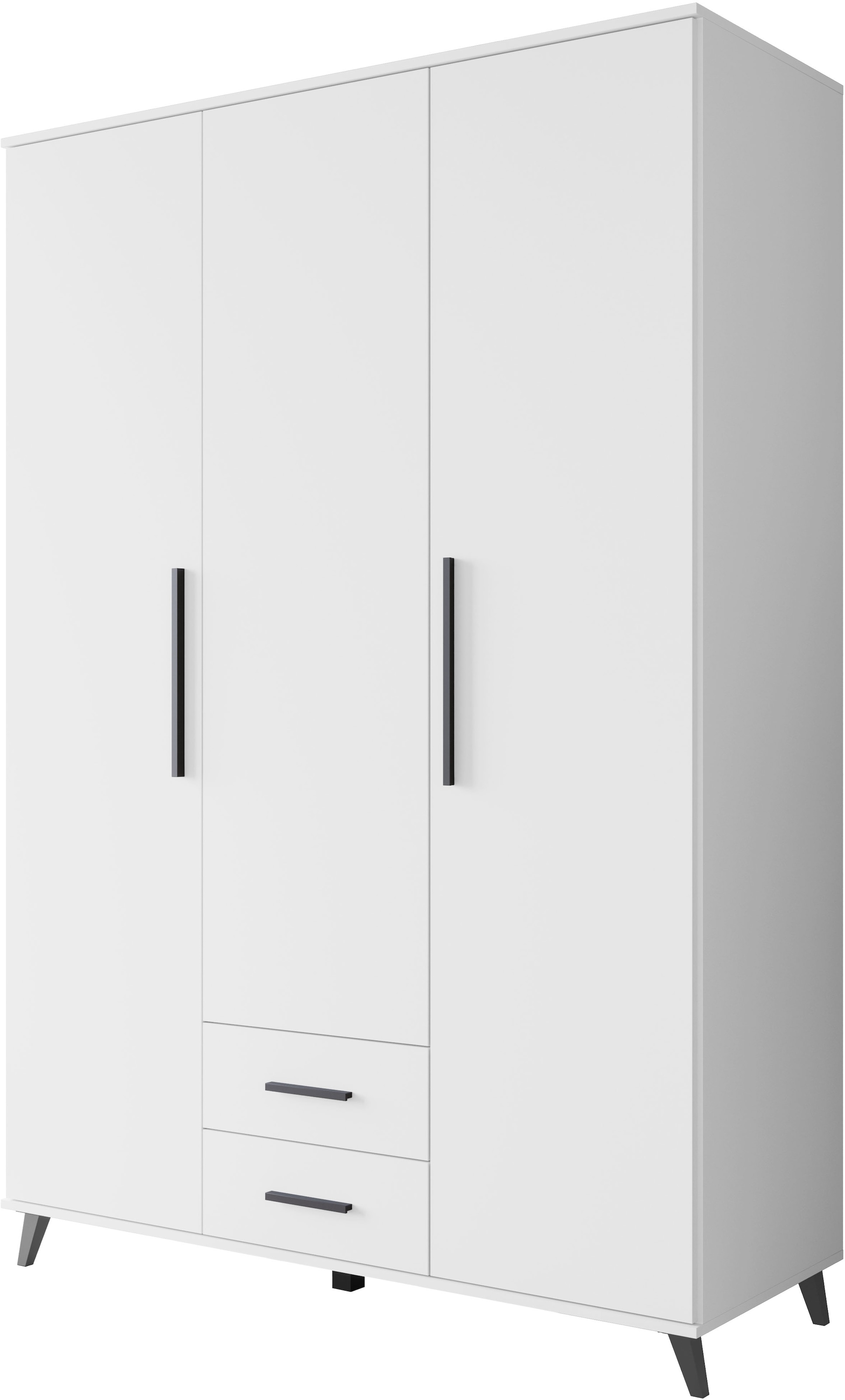 OTTO home Kleiderschrank »Lagos, Garderobe Schlafzimmerschrank Wäscheschrank Bestseller« in 2 Farben erhältlich, 1 Stk. tlg. Moderner Drehtürenschrank, Breite 134 cm , 3 Türen, 2 Schubladen