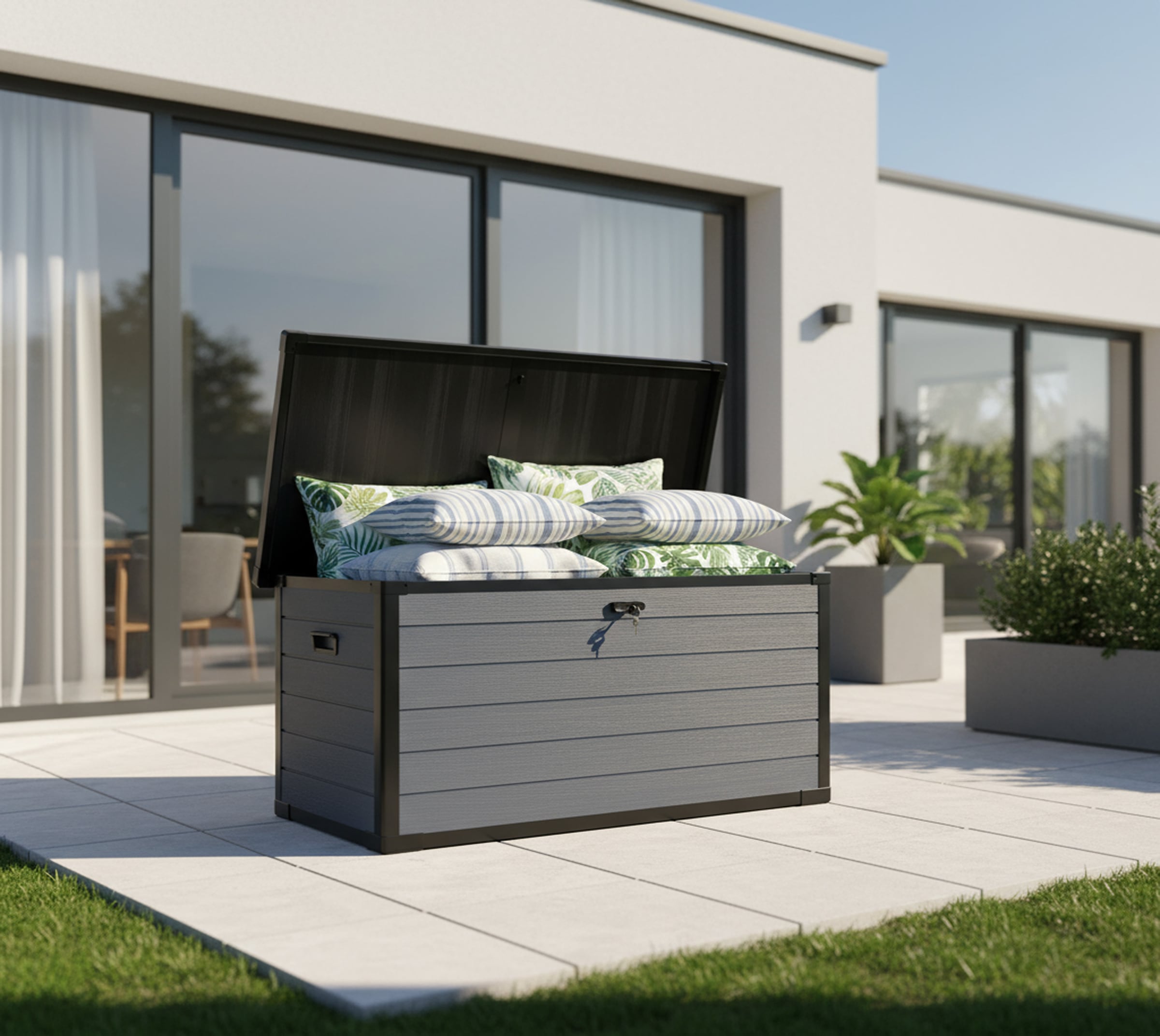 WESTMANN Mülltonnenbox »Pedura 5, 5x 240l, Anthrazit« Mit Fußpedal zum Öffnen