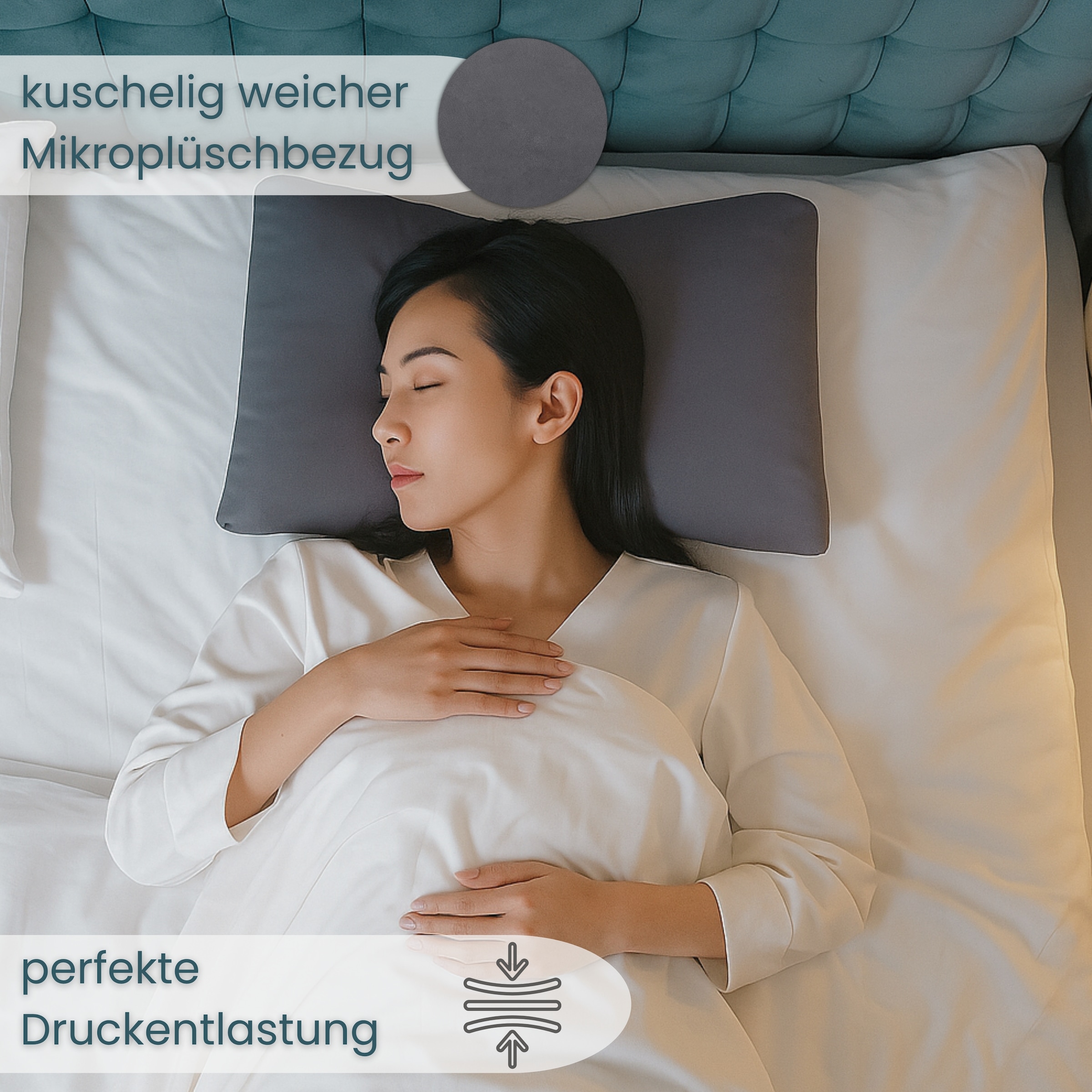 OTTO home Nackenstützkissen »Jenille, NEUHEIT! Nackenstützkissen 40x60 cm« Füllung: Viskoschaum-Stäbchen Bezug: Polyester 1 Stk. tlg. Hergestellt in der EU, mit Viscelastische Füllung Funktionskissen