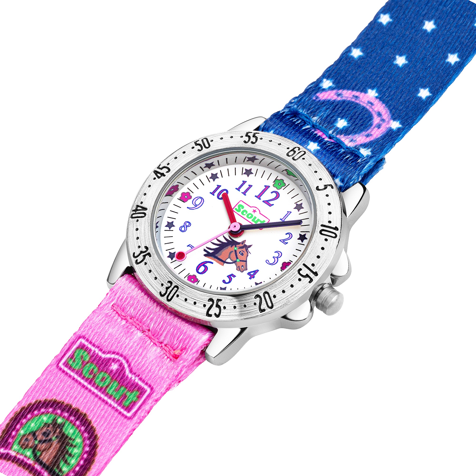 Scout Quarzuhr »Pferdeuhr, Achtion Girls, 280378065« Armbanduhr, Kinderuhr, Lernuhr,Geschenkidee, Schulanfang,Mädchen,Pferd
