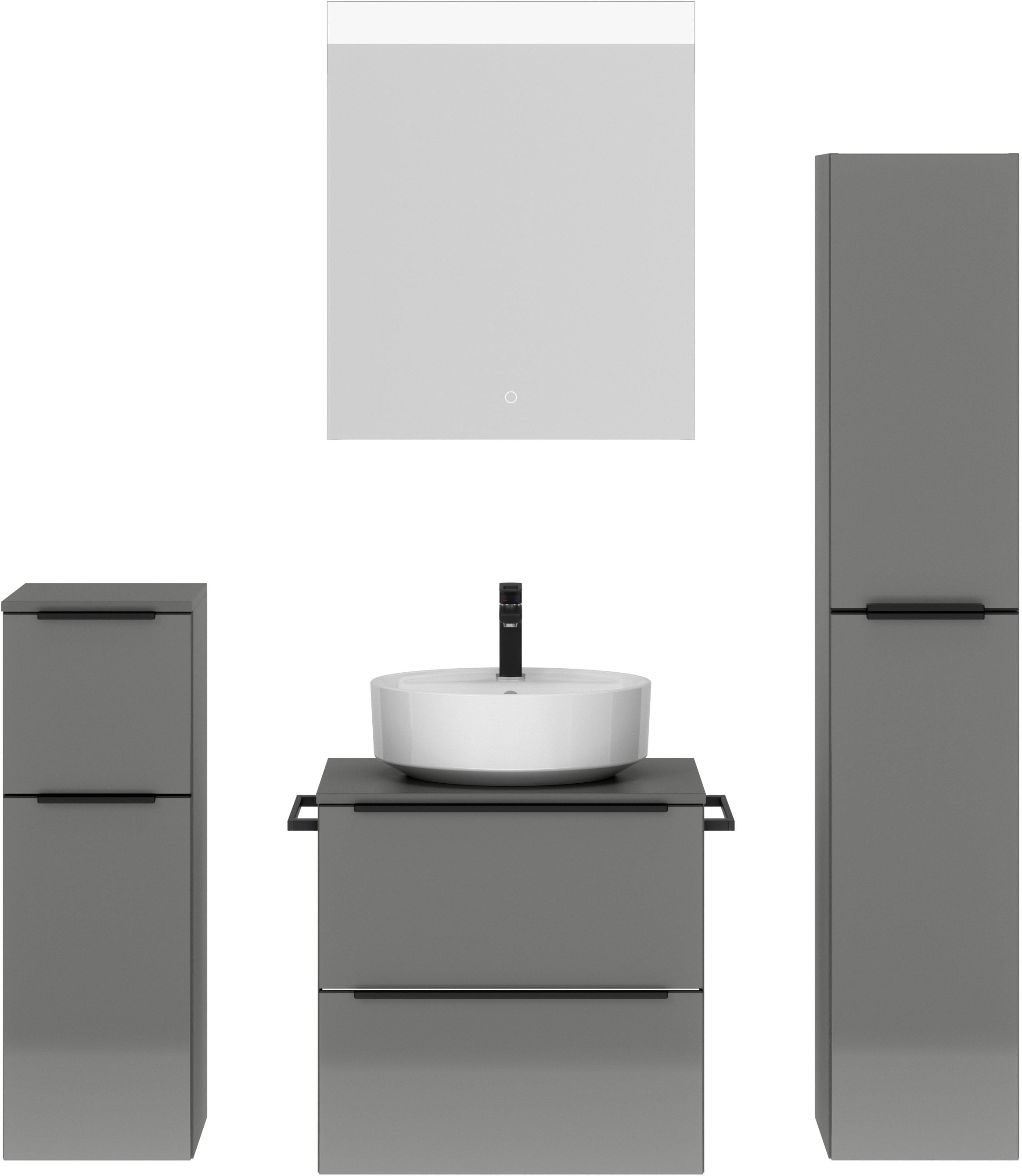 nobilia® Badmöbel-Set »Alvene«, (4 St., vormontiert, mit Soft-Close), Hochg günstig online kaufen