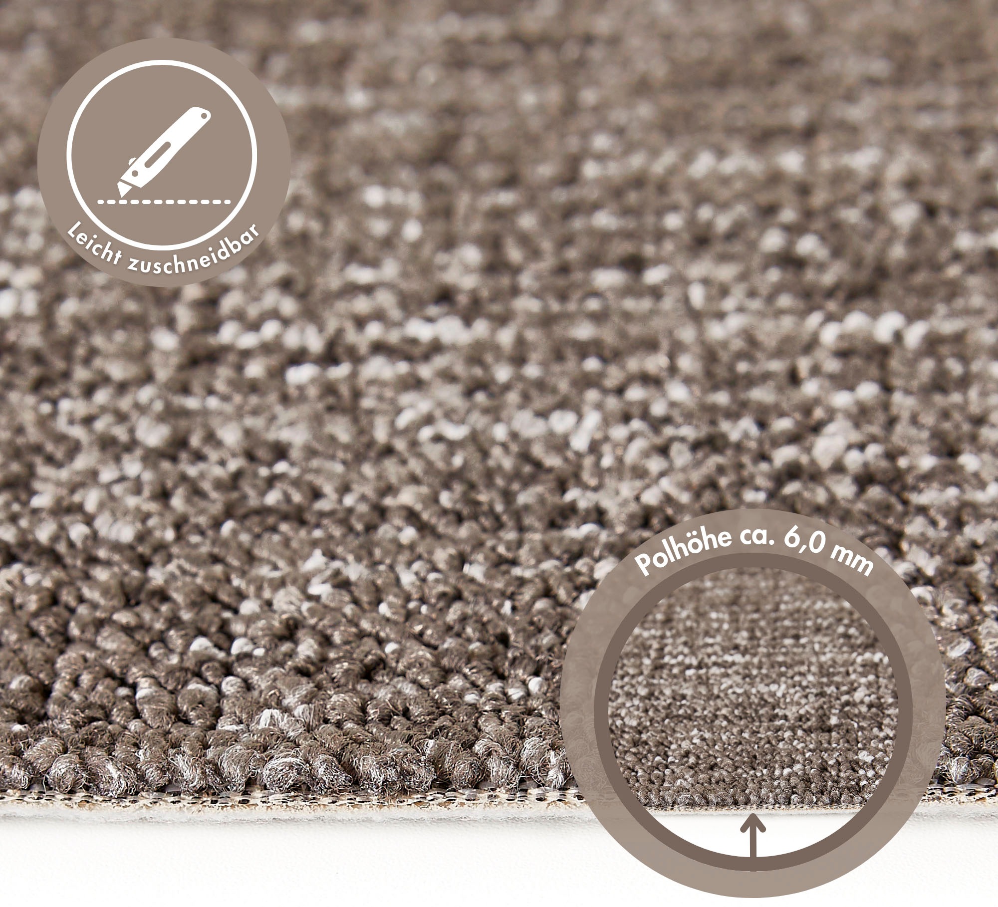 Andiamo Teppichboden »Schlinge Joe, Made in Netherlands«, rechteckig, 6 mm Höhe, Breite 400 cm, meliert, Wohnzimmer, strapazierfähig & robust