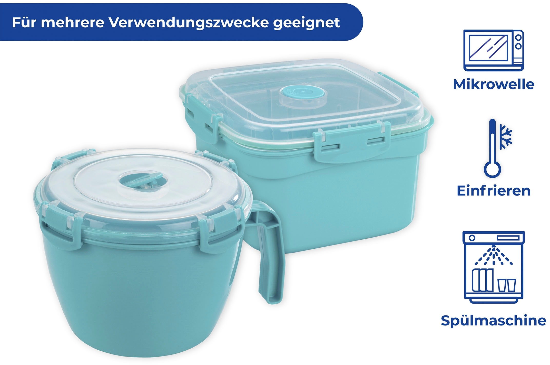 Maximex Dampfgarer »Mittagspause«, Mikrowellen-Geschirr (Dampfgarer/Tasse), spülmaschinenfest, Kunststoff
