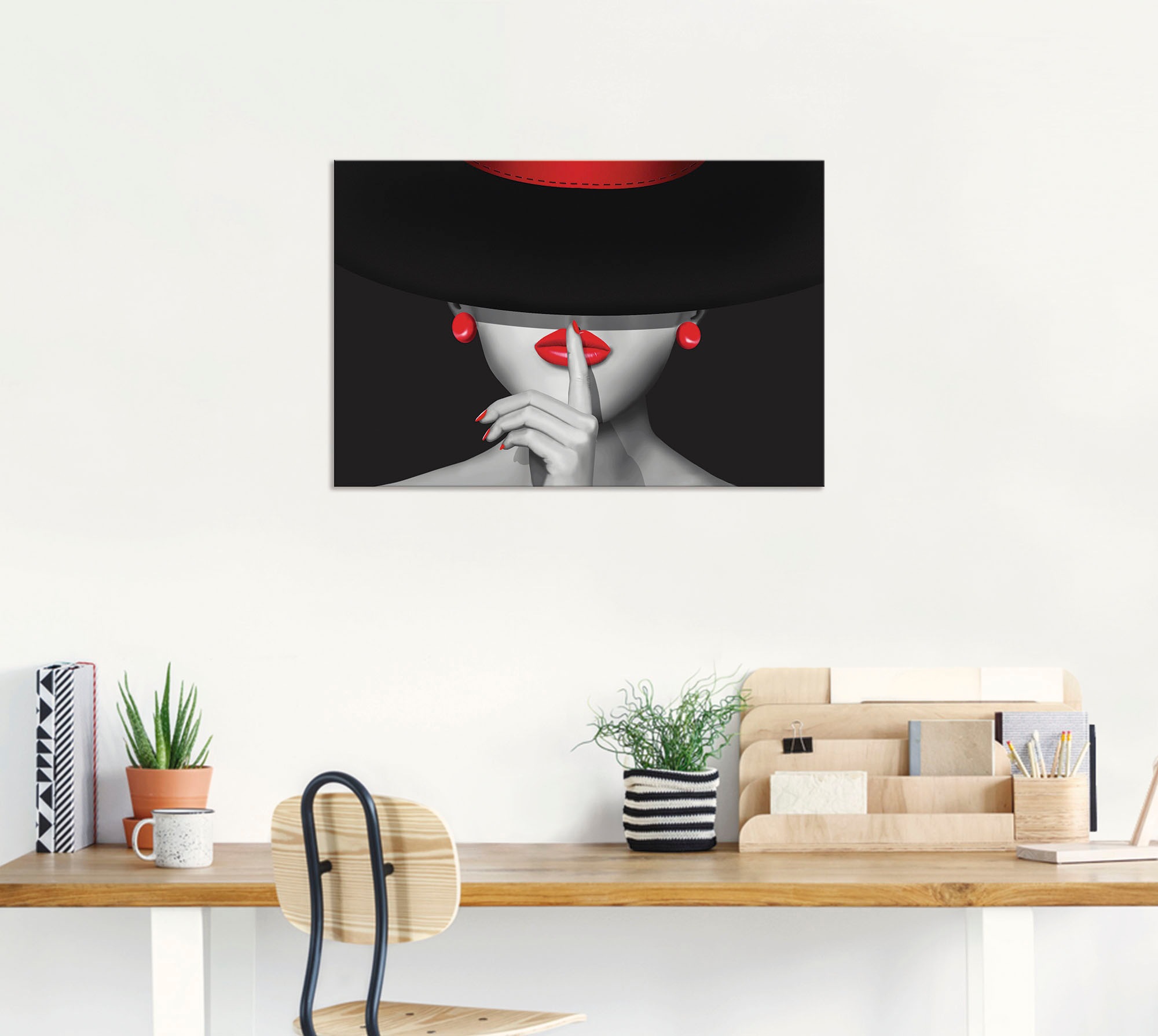 Artland Wandbild »Sei still«, Frau, (1 St.), als Alubild, Outdoorbild, Leinwandbild, Poster, Wandaufkleber