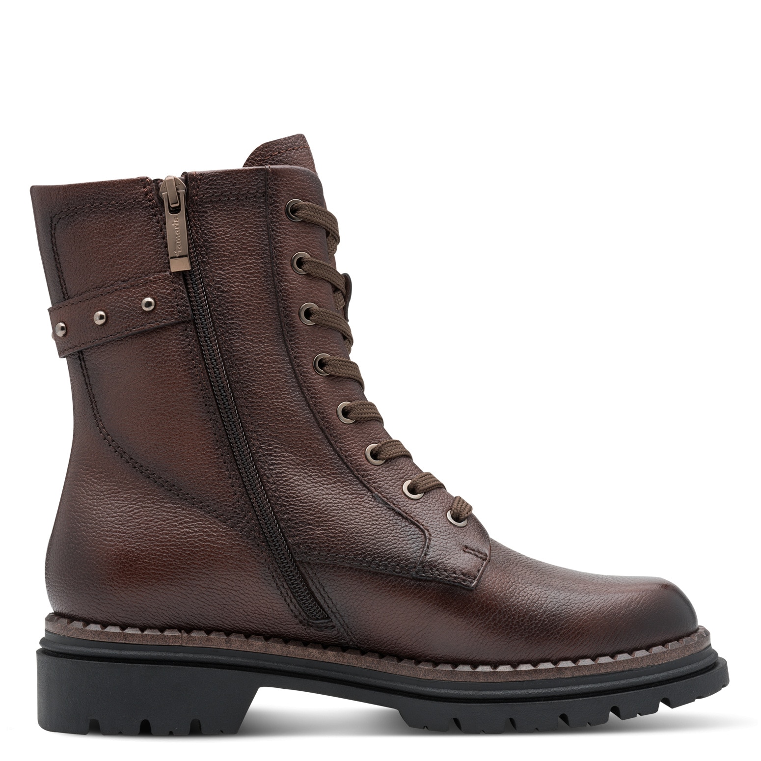 Tamaris Schnürstiefelette  , Blockabsatz, Schnürboots mit nietenbesetzem Zierriegel