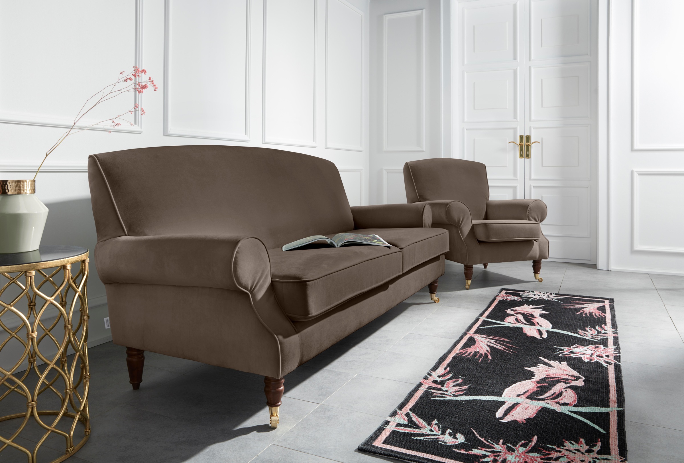Home affaire Sessel »Rennes«, in Samtoptik oder Baumwoll-Mix