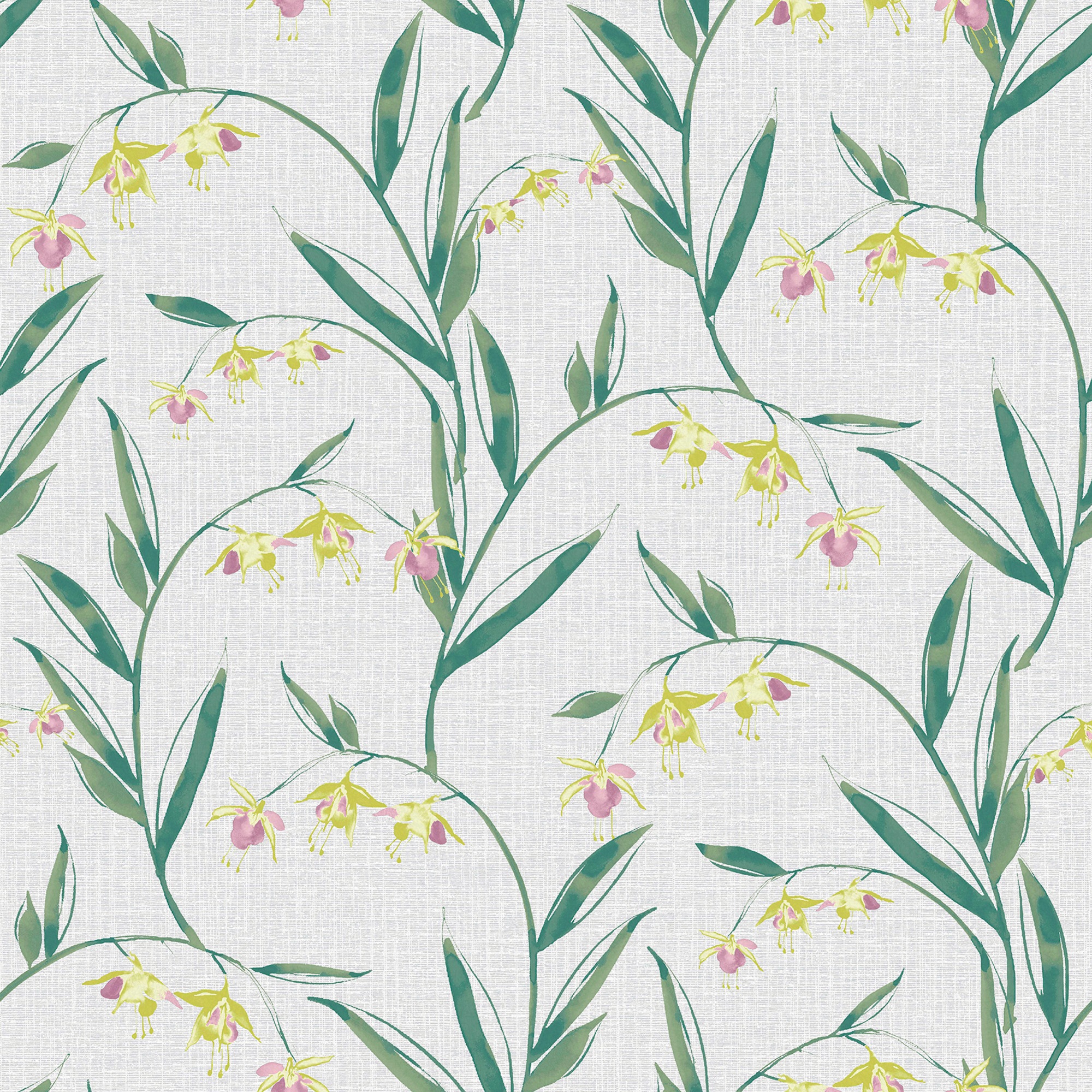 LAURA ASHLEY Vliestapete »Fulwell Fuchsia« geblümt glatt 10mx52cm (ca. 5m2)