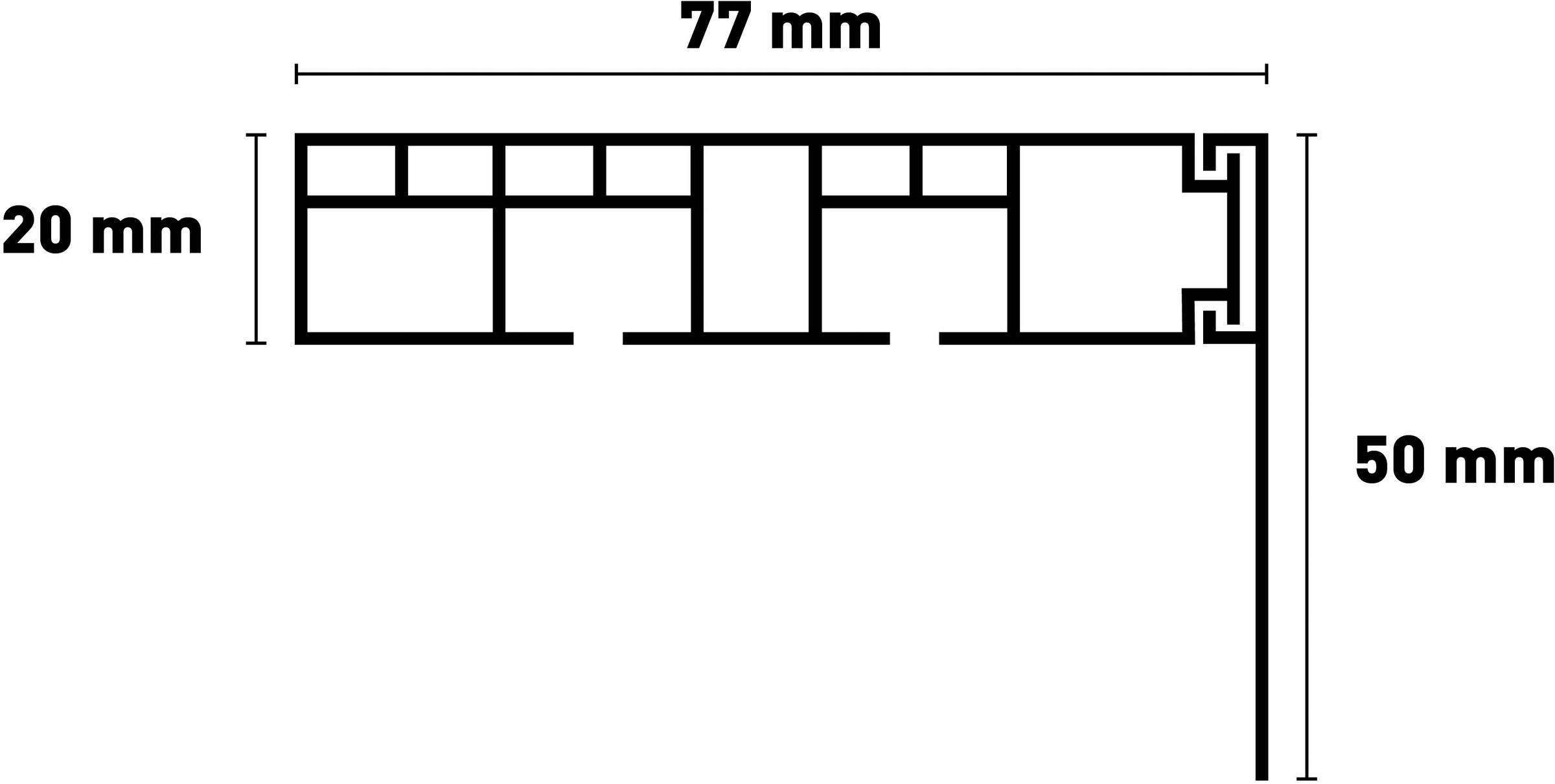 SN DECO GROUP Gardinenschiene »Vorhangschiene SH (1) mit Blende 5 cm«, 2 läufig-läufig, Fixmaß