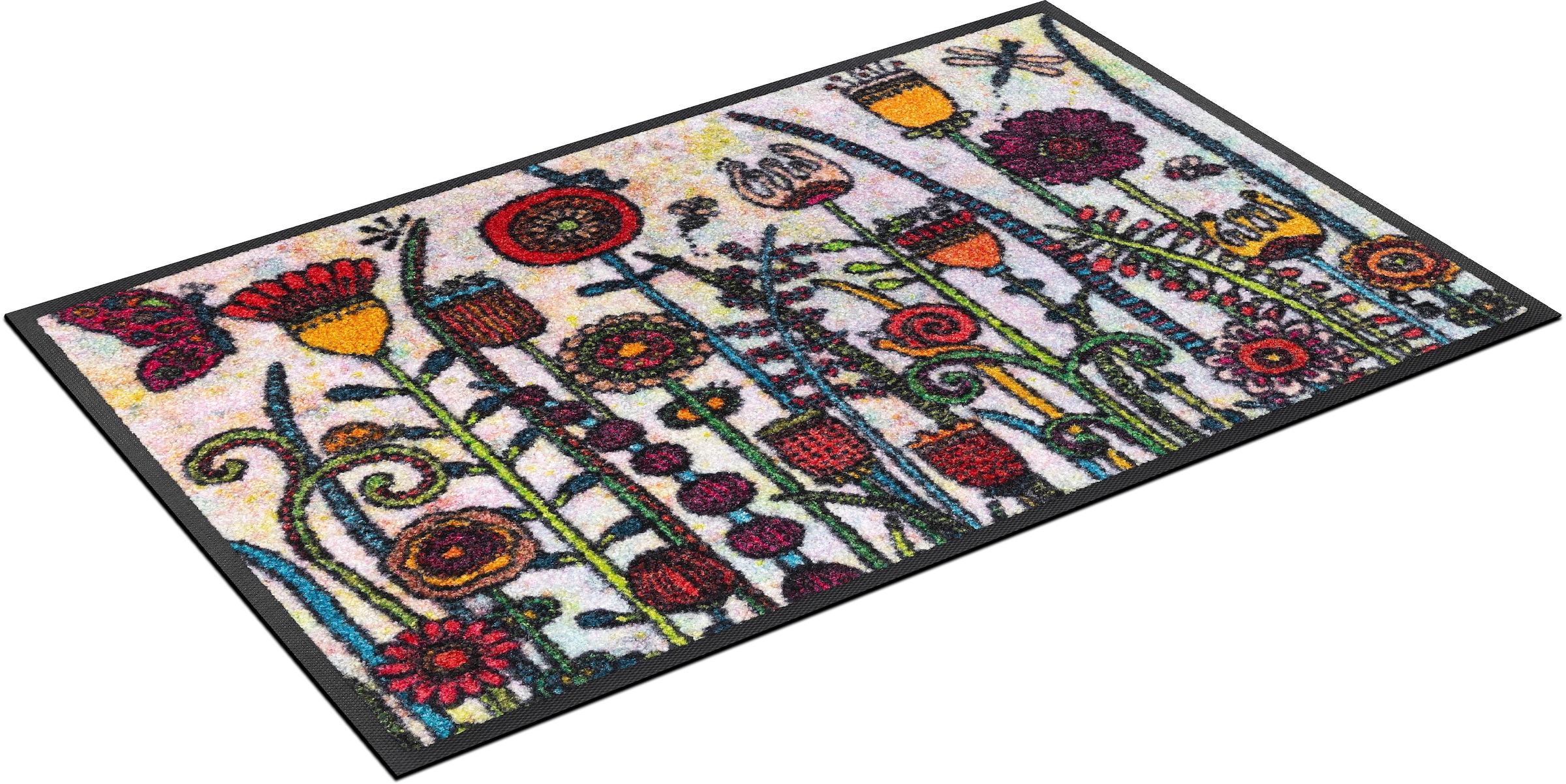Fußmatte »Sonnentag«, rechteckig, Schmutzfangmatte, Motiv Blumen, rutschhemmend, waschbar