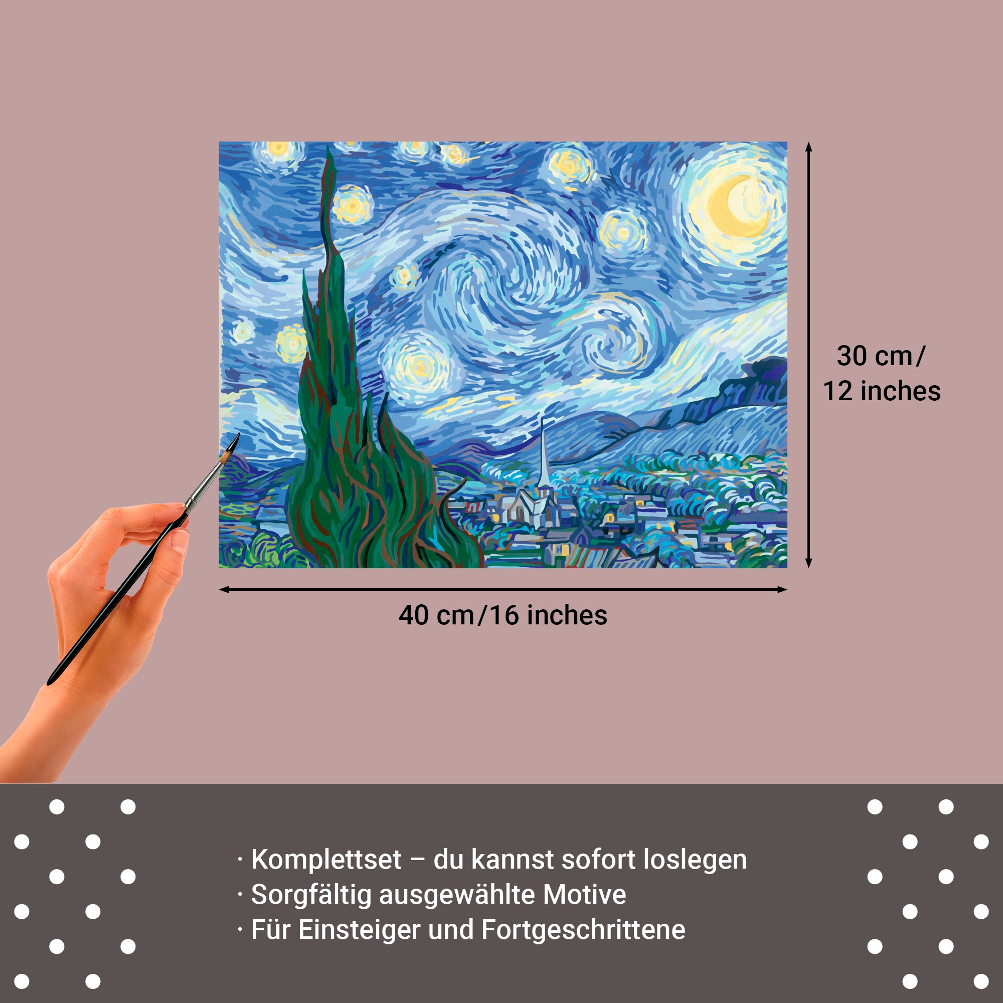 Ravensburger Malen nach Zahlen »CreArt, Leinwand ART Collection: Sternennacht (Van Gogh)« Made in Europe