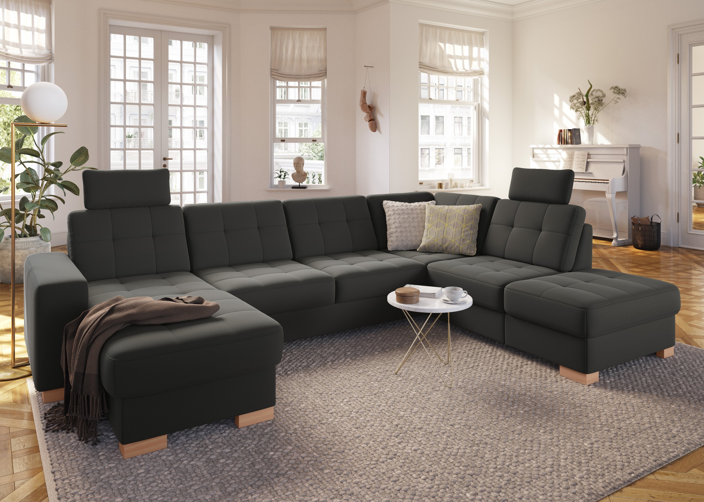 sit&more Wohnlandschaft »Quincy U-Form«, wahlweise mit Bettfunktion und Bettkasten