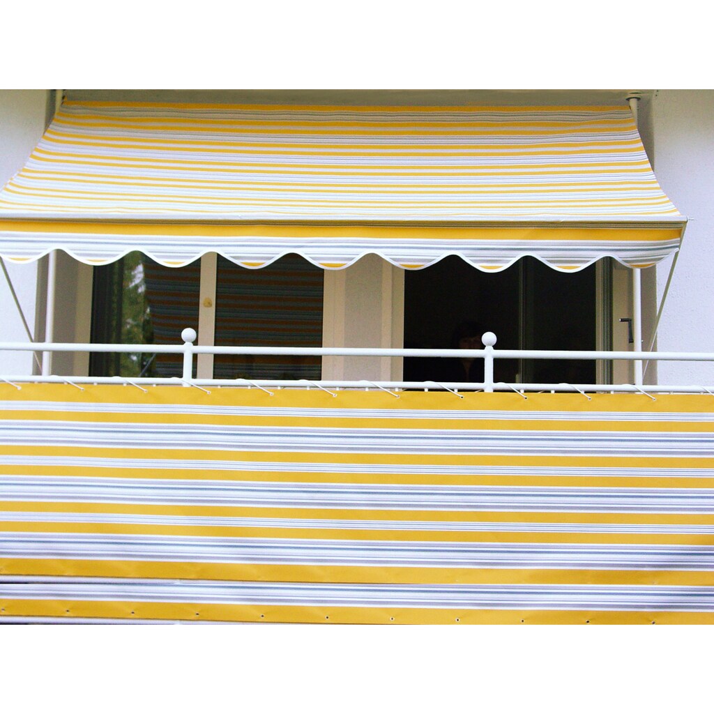 Angerer Freizeitmöbel Klemmmarkise, gelb-grau, Ausfall: 150 cm, versch. Breiten