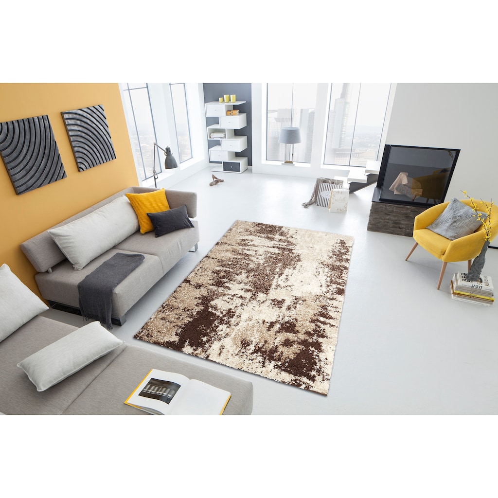 my home Hochflor-Teppich »Hannes«, rechteckig, 30 mm Höhe, Vintage Design, idealer Teppich für Wohnzimmer, Schlafzimmer, Esszimmer