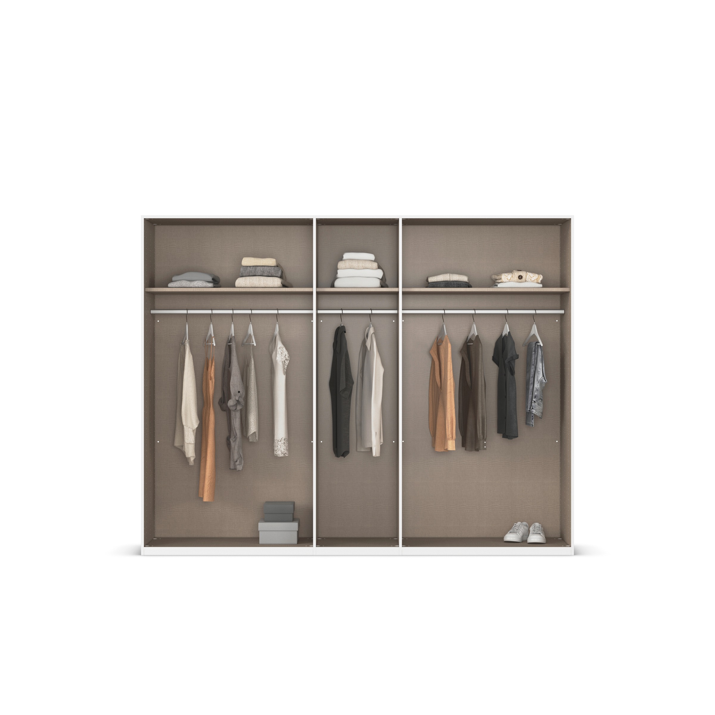 rauch Drehtürenschrank »Kleiderschrank Schrank Garderobe Schlafzimmerschrank EVELYN«, (in 2 Höhen 197 oder 210 cm erhältlich), in elegantem Stil, viel Stauraum 4 Breiten und 2 Höhen MADE IN GERMANY