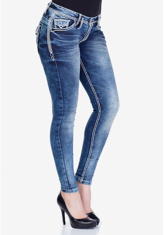 Cipo & Baxx Slim-fit-Jeans, mit auffälligen Kontrastnähten kaufen