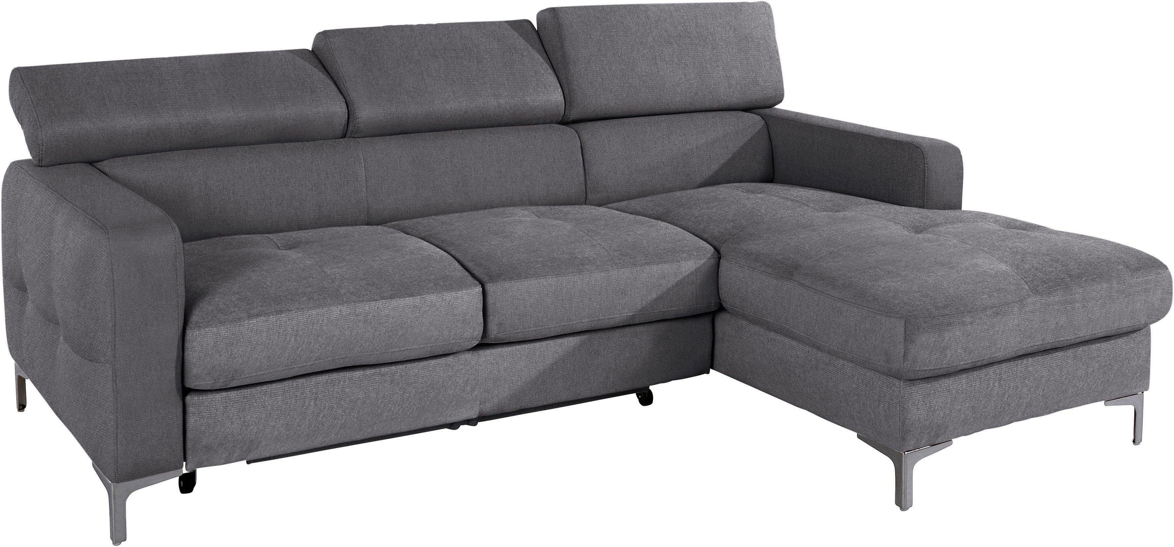 COTTA Polstergarnitur »Sammy L-Form«, (Set), Set bestehend aus: Ecksofa mit Kopfteilverstellung & Hocker