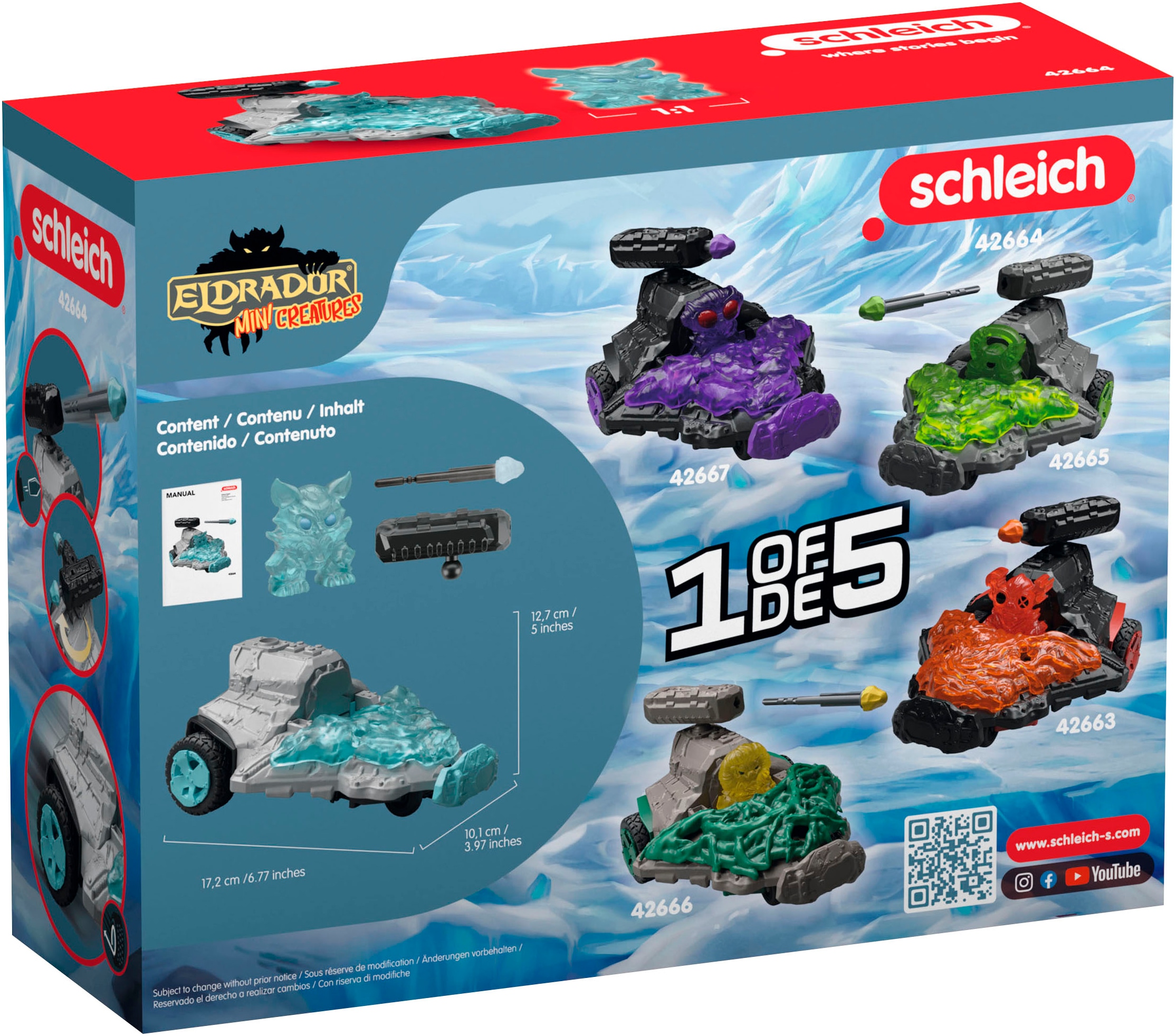 Schleich® Spielzeug-Auto »ELDRADOR® CREATURES, Eis Düsenjet Fahrzeug mit Mini Cretaure (42664)«, Made in Europe