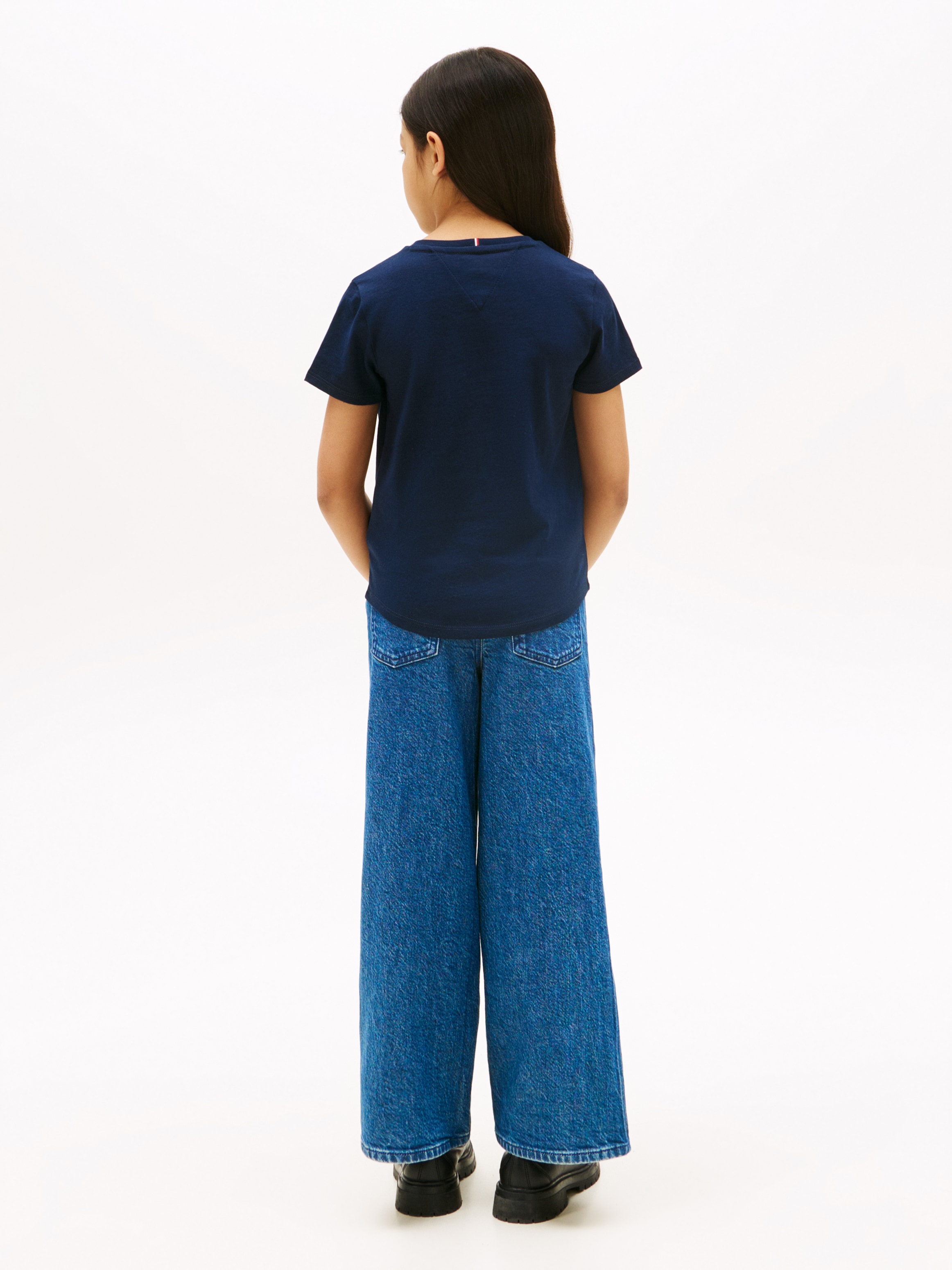 Tommy Hilfiger T-Shirt »TOMMY SCRIPT TEE SS« für Kinder bis 16 Jahre, glänzender Druck