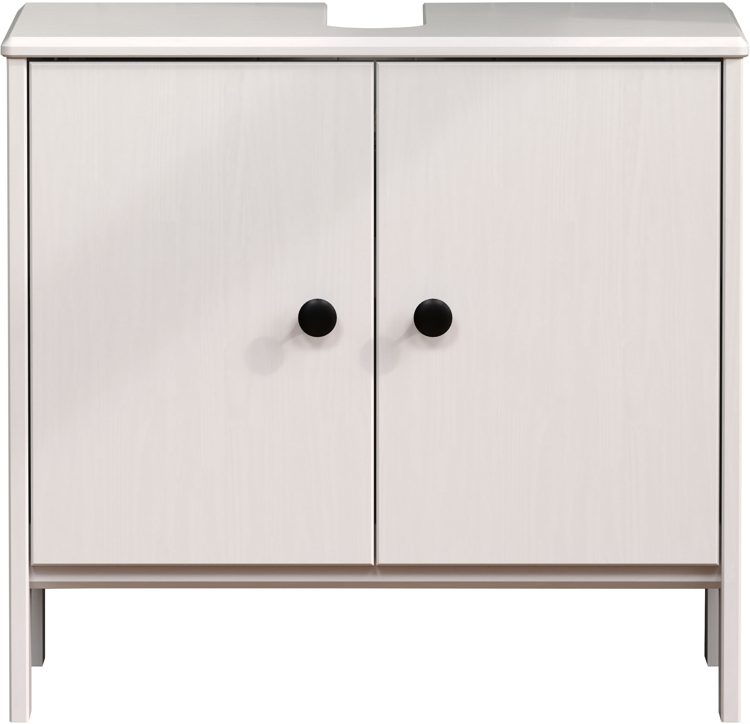 welltime Waschbeckenunterschrank »Kall«, (1 St.), Waschtisch aus Kiefer-Massivholz in Weiß oder Braun (honigfarben)