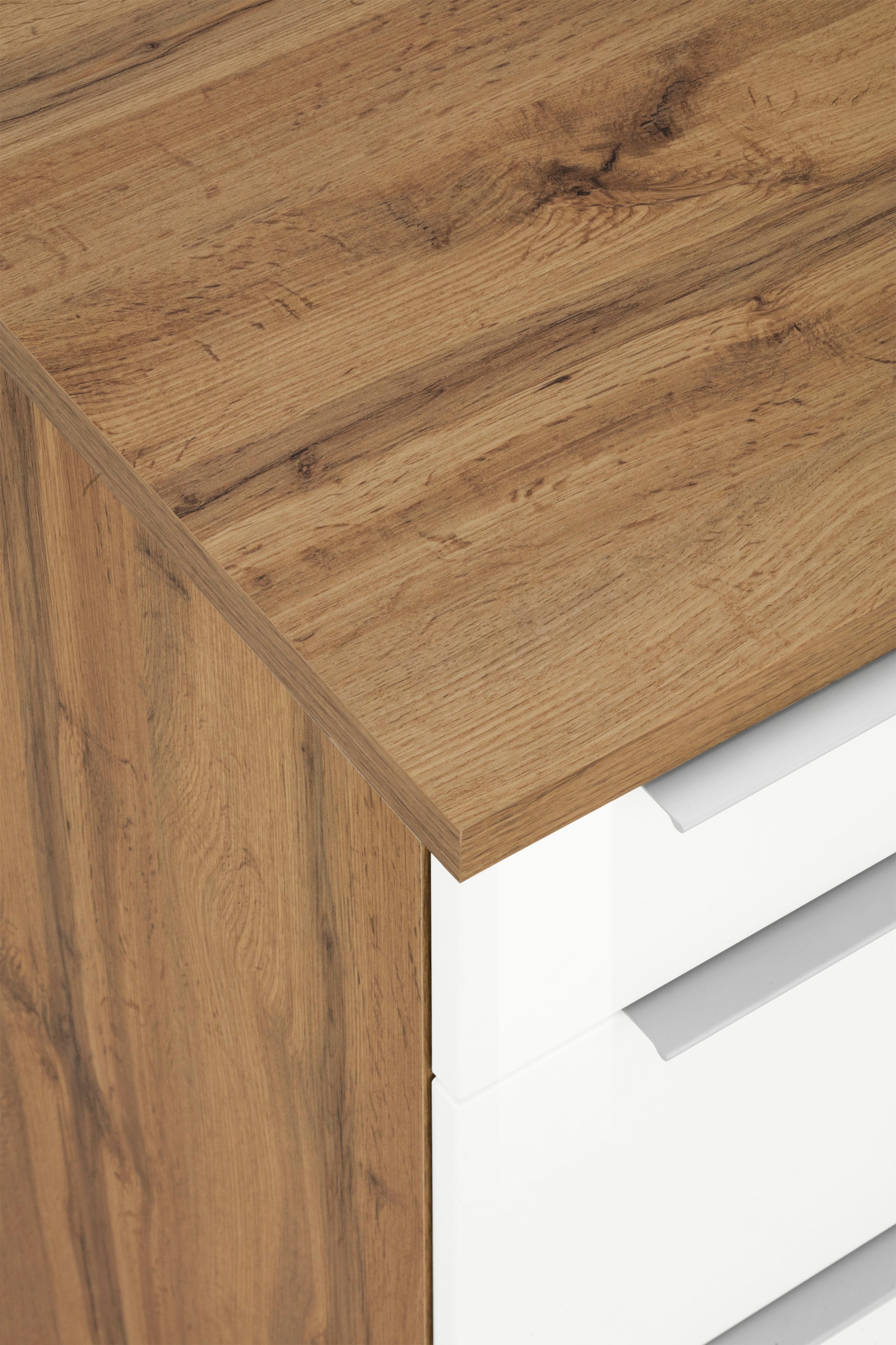 KOCHSTATION Küchenzeile »KS-Brindisi«, Breite 220 cm, wahlweise mit E-Geräten, mit MDF-Fronten und Regal