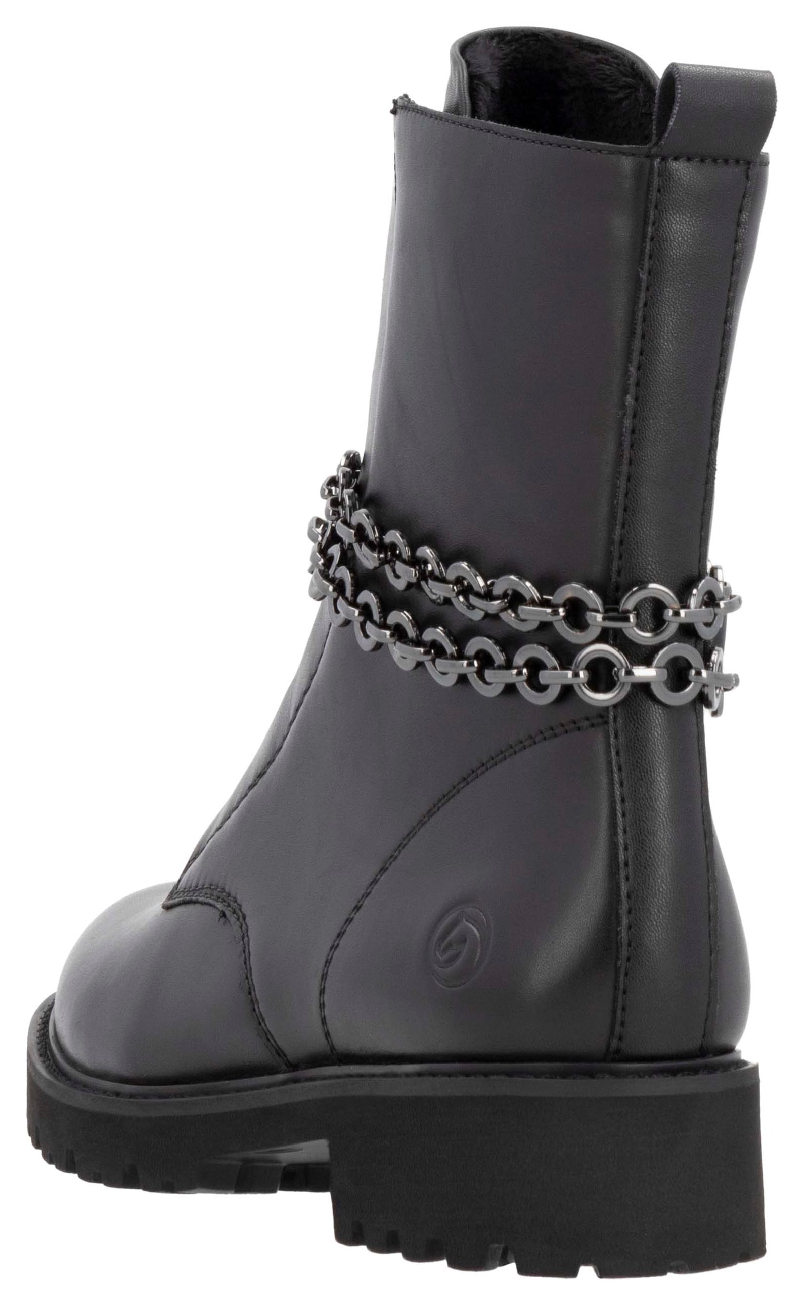 Remonte Stiefelette, Blockabsatz, Boots mit abnehmbarer Zierkette