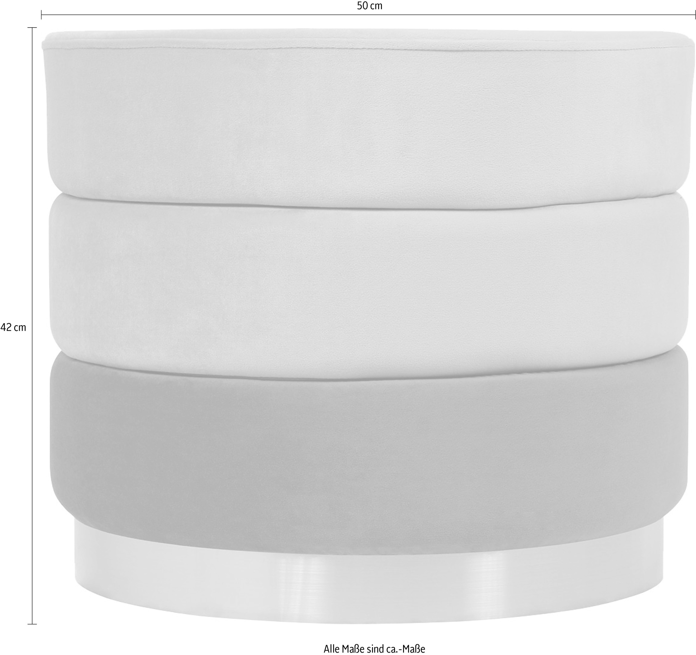 Kayoom Polsterhocker »Hocker Matilda 325, Edler Touch durch goldenen Sockel« 1 Stk. tlg. Samtbezug, farbig geschichtete Polsterung, goldener Sockel