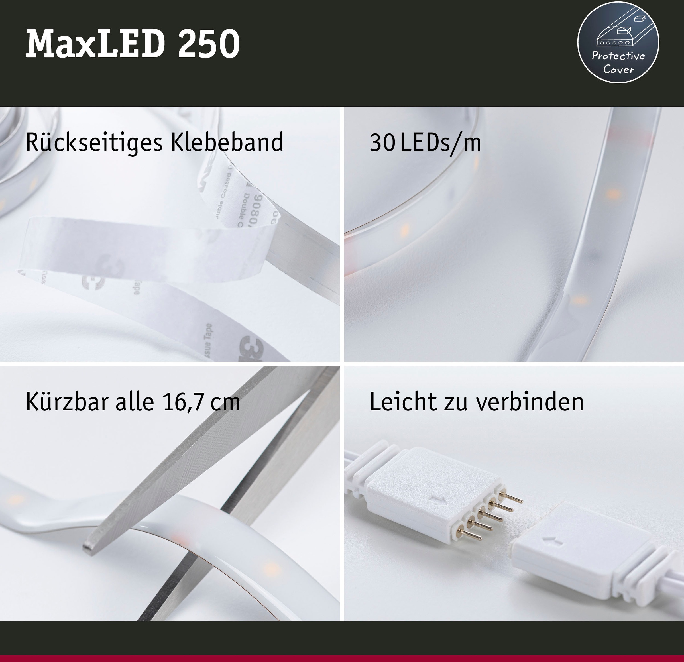 Paulmann LED-Streifen »MaxLED 250 Basisset Smart Home Zigbee IP44 15W 600 600lm«, 1 St.-flammig, 3m, RGBW, beschichtet