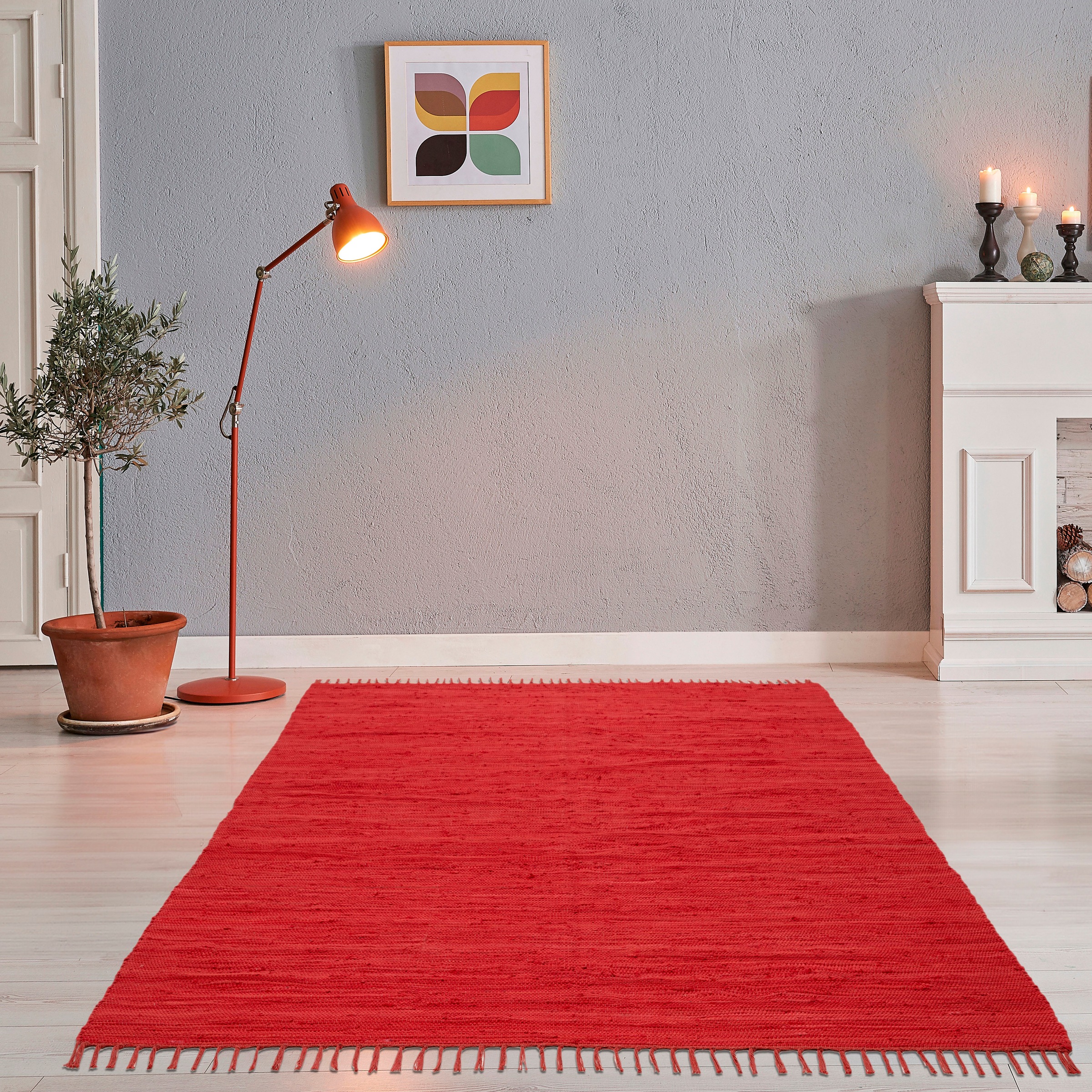 THEKO Teppich »Happy Cotton Fleckerl, handgewebt«, rechteckig, 5 mm Höhe, F günstig online kaufen
