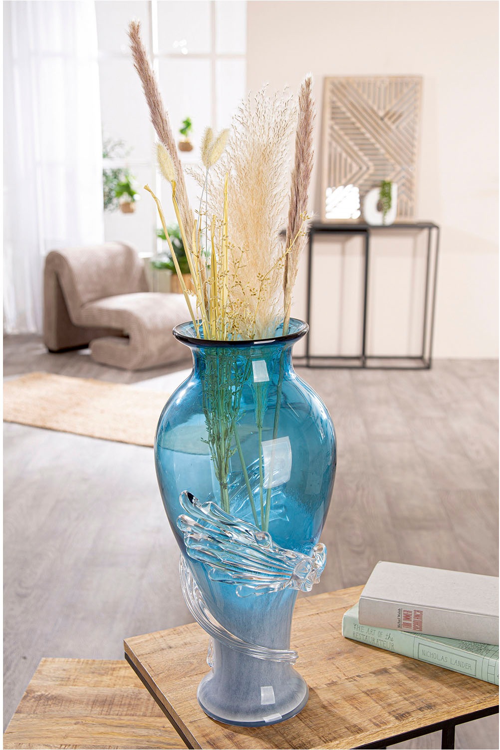 Casablanca by Gilde Tischvase »Vase Wave blau«, (1 St.) günstig online kaufen