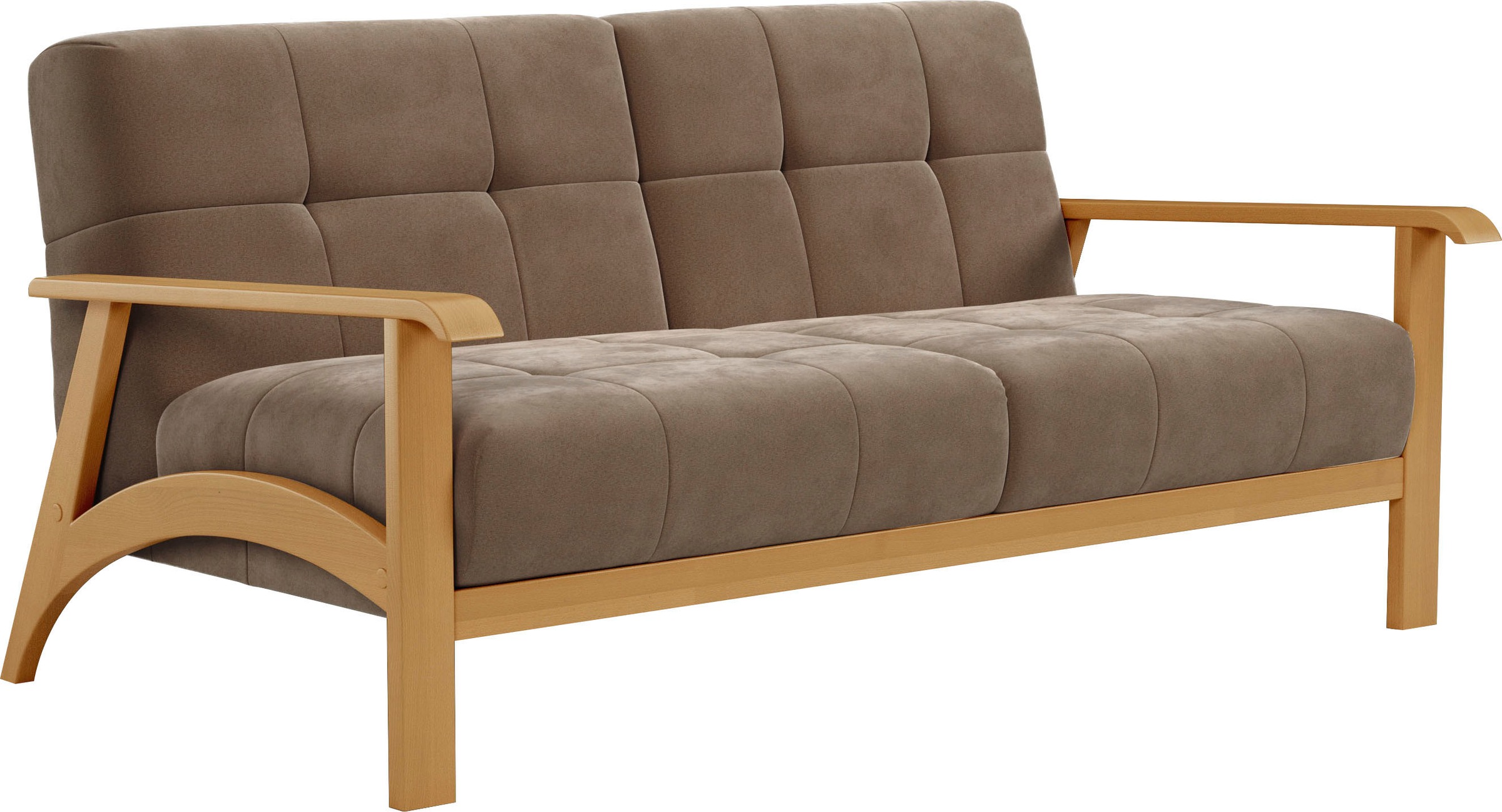 sit&more 2,5-Sitzer »Billund« Armlehnen aus eichefarbigem Buchenholz, verschiedene Bezüge und Farben