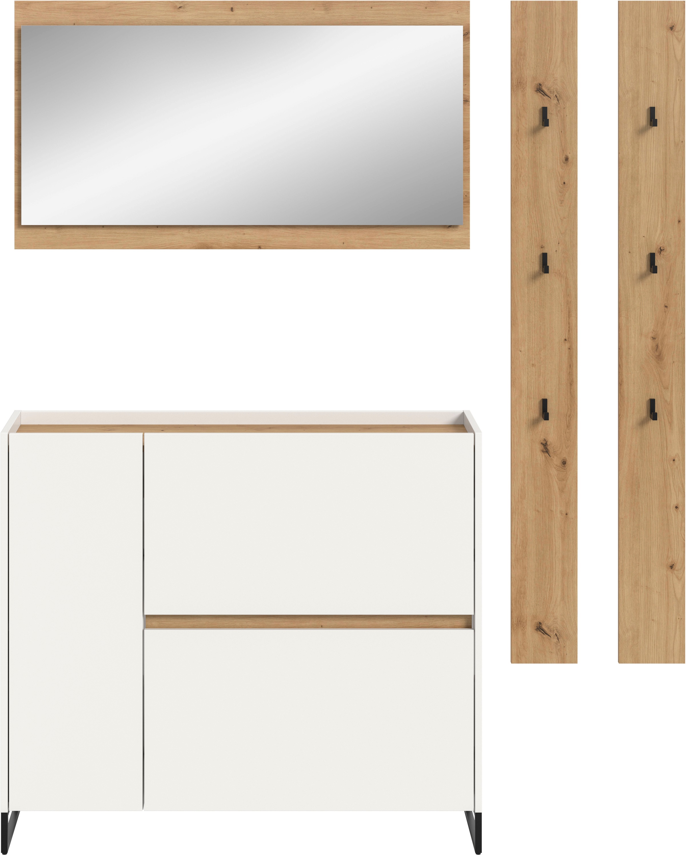 INOSIGN Garderoben-Set »EVRID, 4-teilig, Breite 172 cm, individuell stellbar & erweiterbar« best. aus: Kommode, Spiegel & 2x Hakenleiste, 4 Stk. tlg.