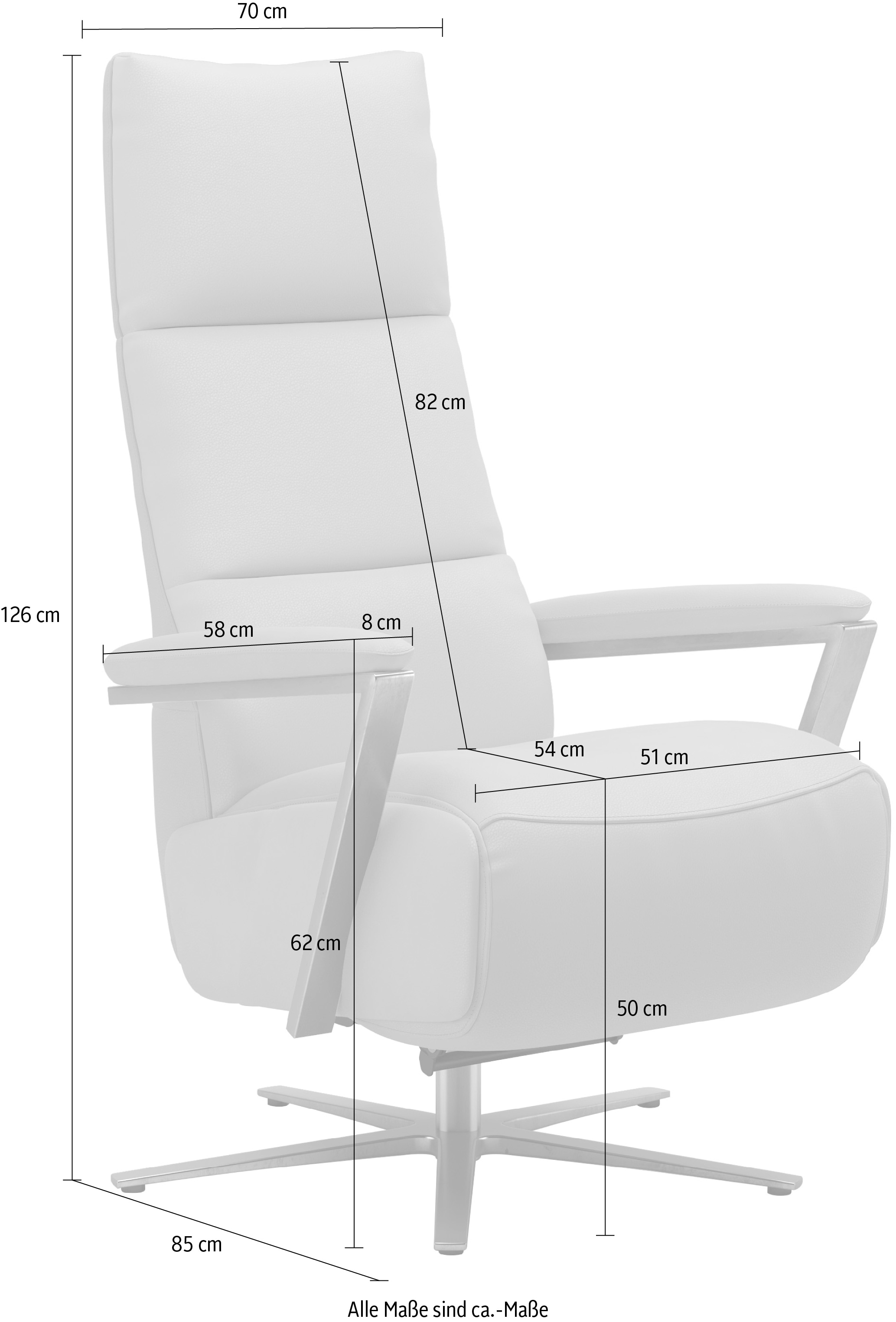 sit&more TV-Sessel »Vario Comfort, inkl. Kopfteilverstellung & 360 Grad Drehfunktion«, mit Gasdruck, Höhe der Armlehnen 62cm