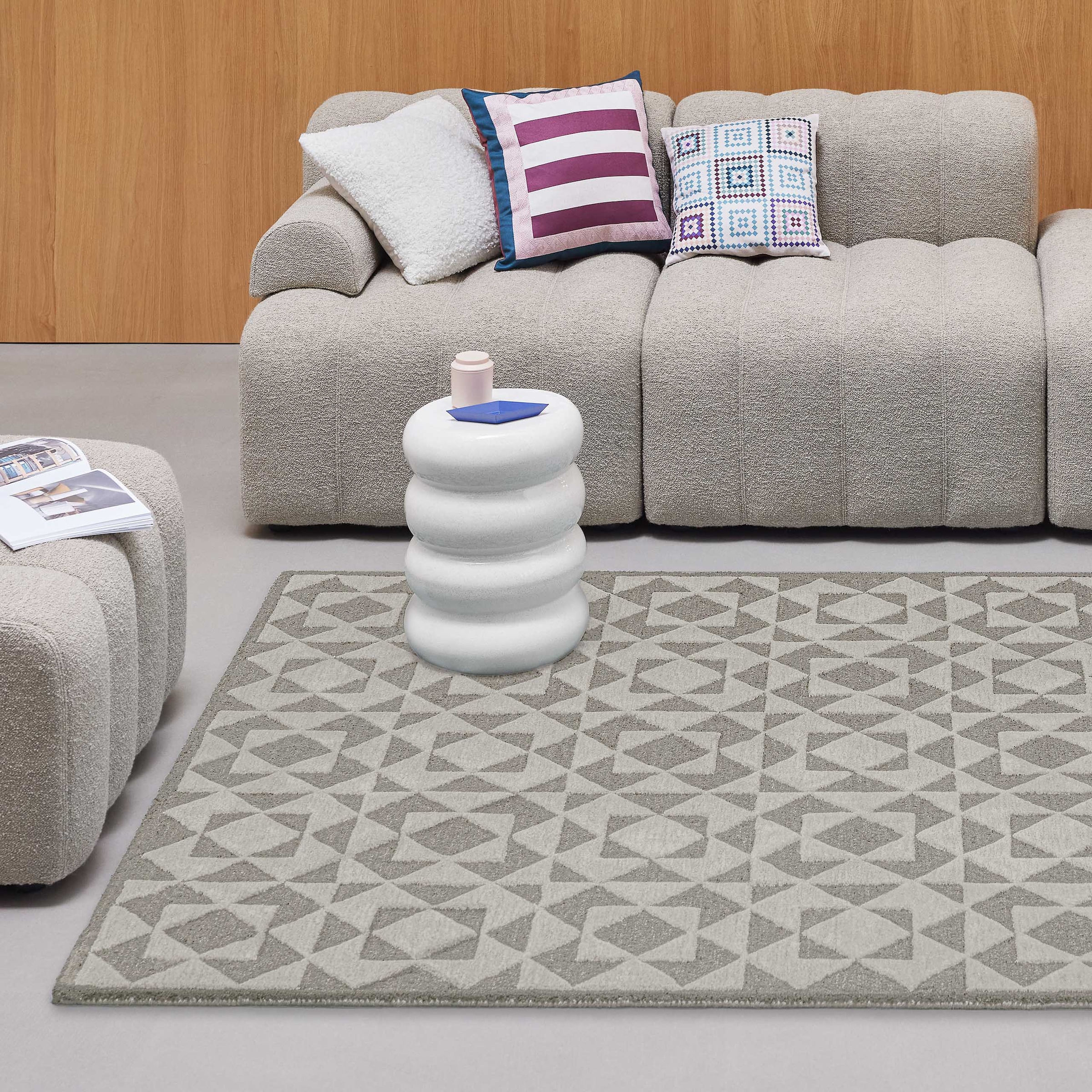 Wecon home Teppich »Downtown«, rechteckig, 10 mm Höhe, handgefertigt, pflegeleicht, Fasermix, Wohnzimmer, Schlafzimmer
