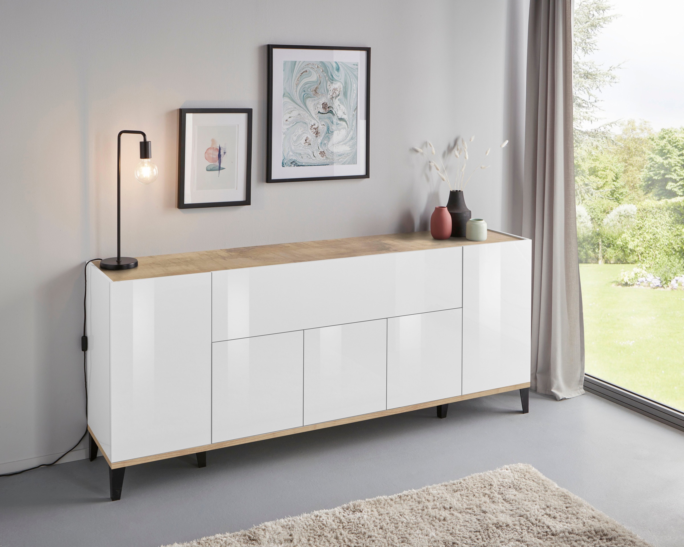 INOSIGN Sideboard »Sunrise« Kommode mit 5 Türen und 1 Klapptür, Breite 200 günstig online kaufen