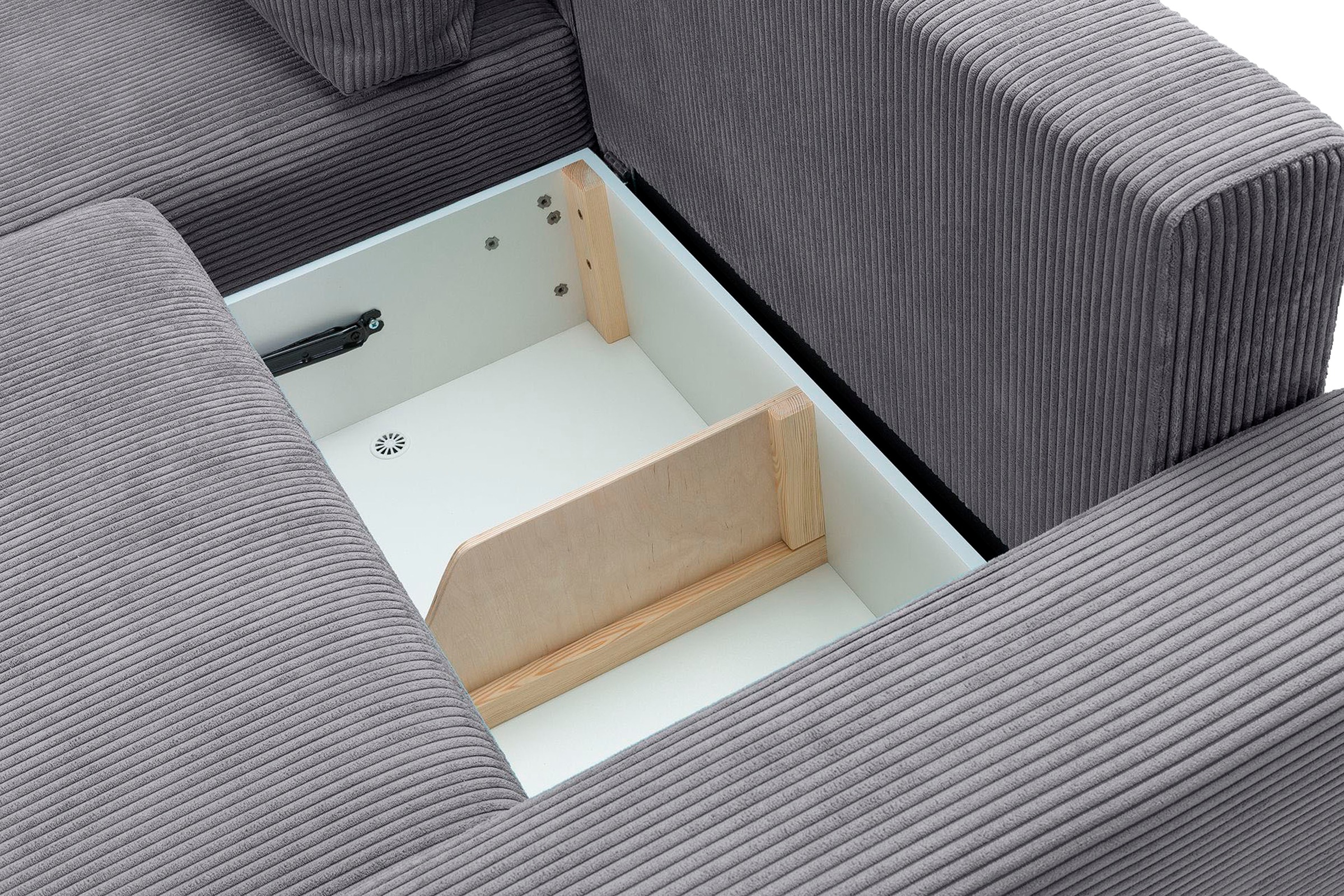 exxpo - sofa fashion Ecksofa »Orinoko, aktuelles Design und hoher Sitzkomfort, L-Form«, inkl. Bettfunktion und Bettkasten, schöne Farben im angesagten Cord
