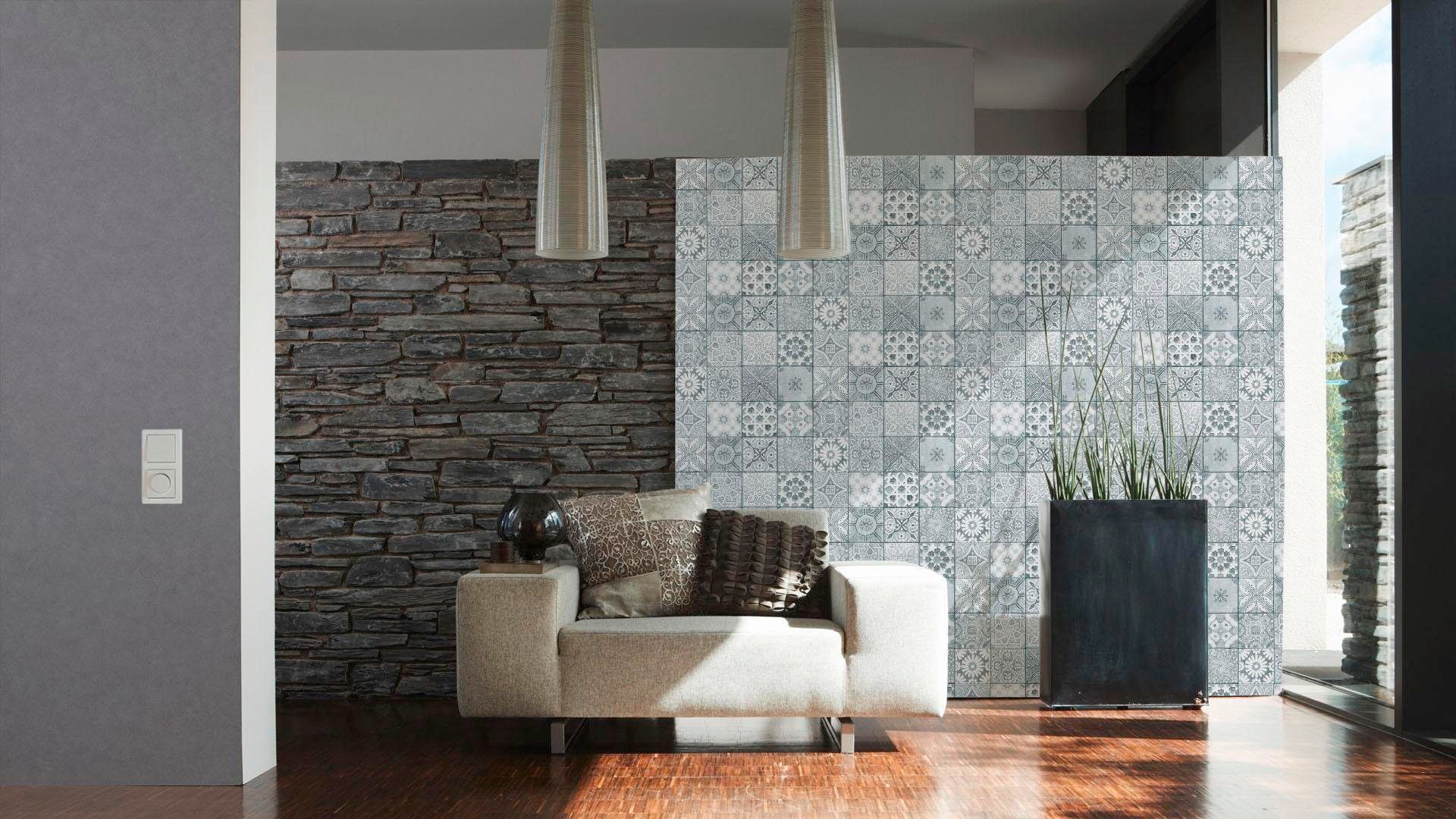 living walls Vliestapete »Neue Bude 2.0«, glänzend-matt-uni-einfarbig, Uni Tapete einfarbig Tapeten Wohnzimmer Schlafzimmer Küche modern Büro