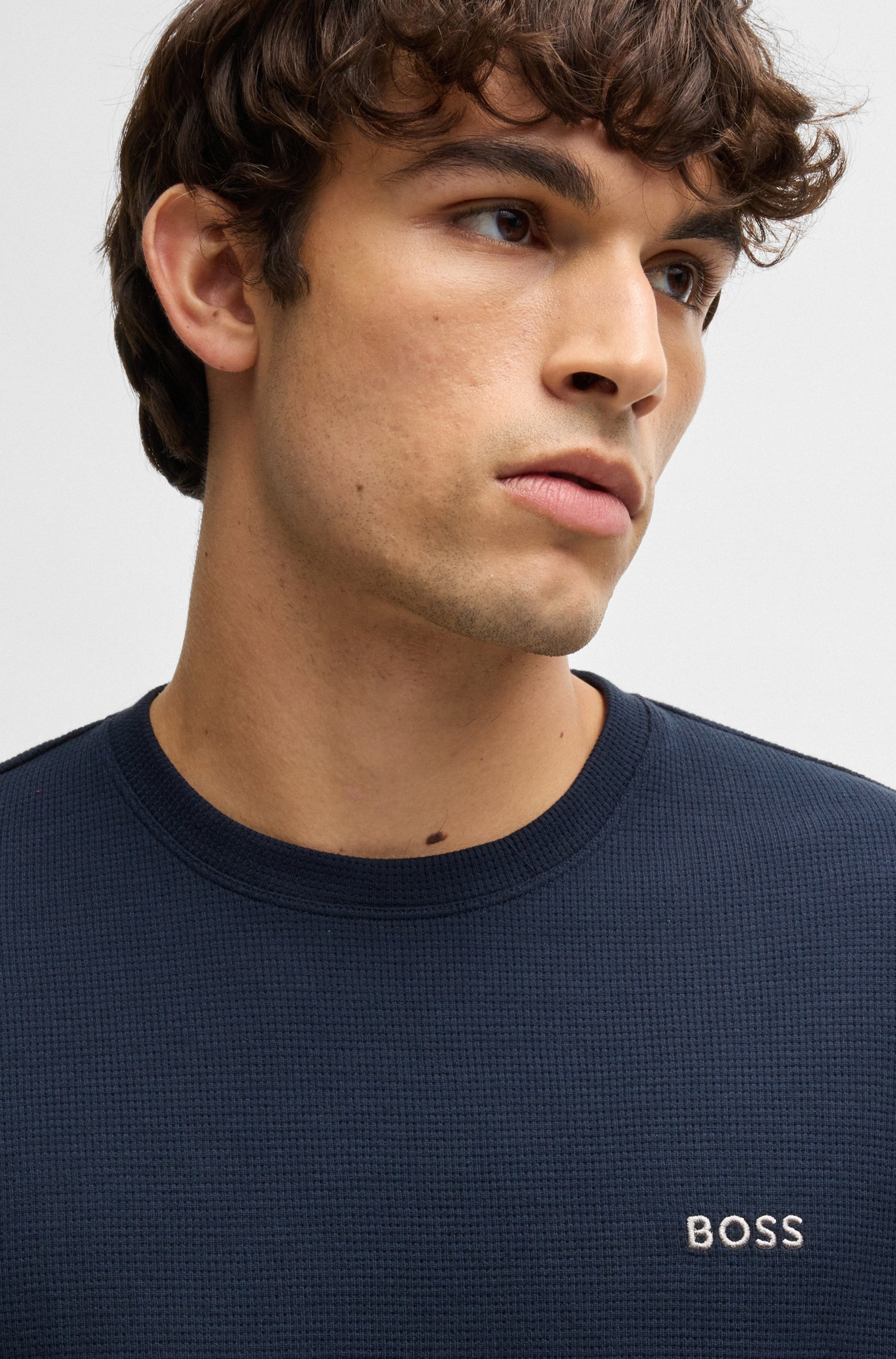 BOSS Pyjamaoberteil »Waffle LS-Shirt«