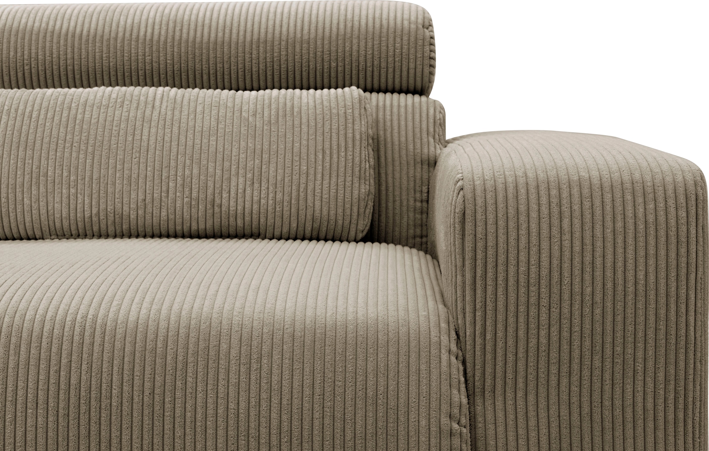 DOMO collection Ecksofa »Brandon B/T/H: 214/100/80 cm, L-Form«, Cord, schlamm