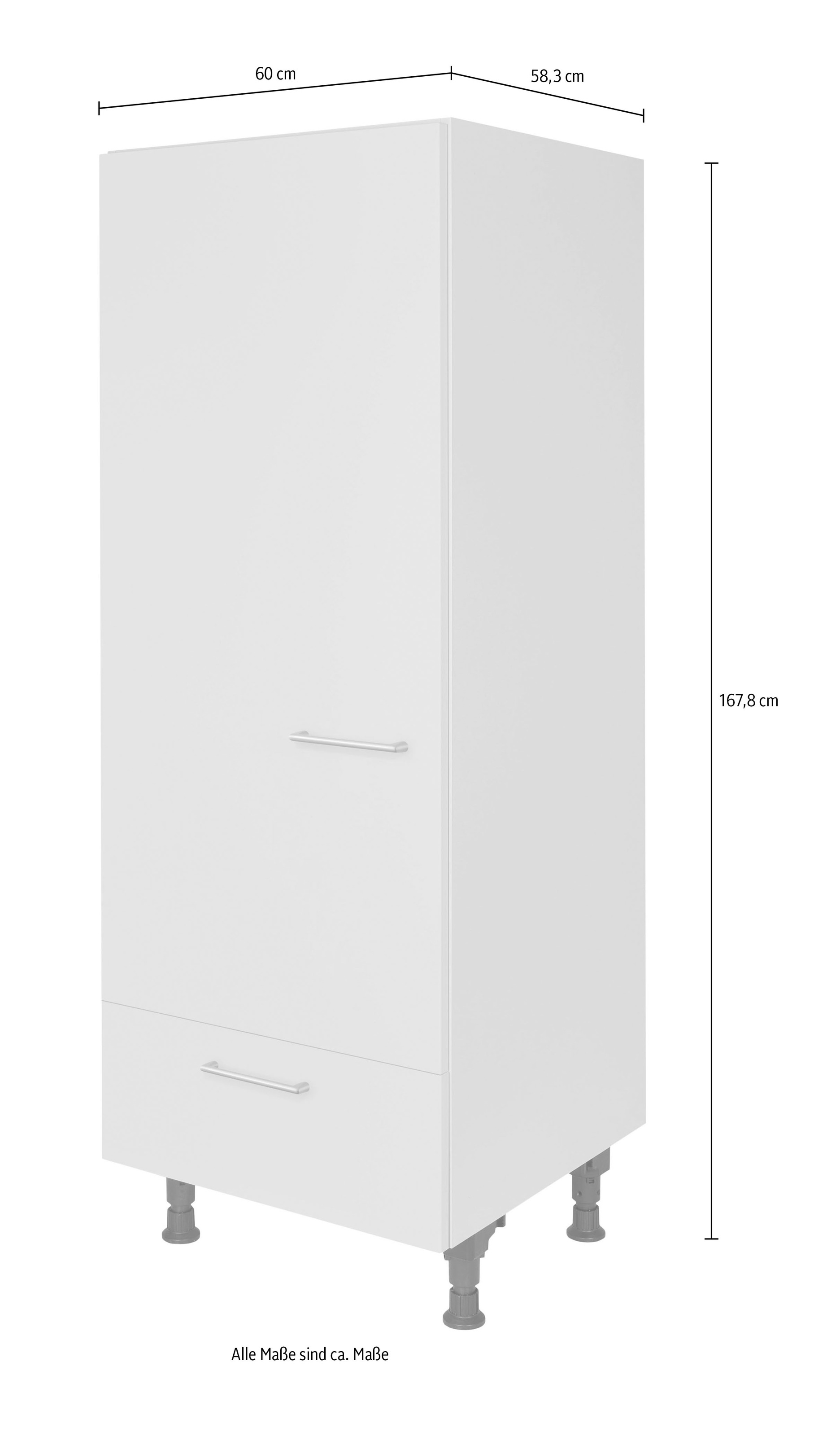 nobilia® Kühlumbauschrank »"Laser", Ausrichtung wählbar, mit Schubkasten,« vormontiert, Breite/Höhe: 60/167,8 cm