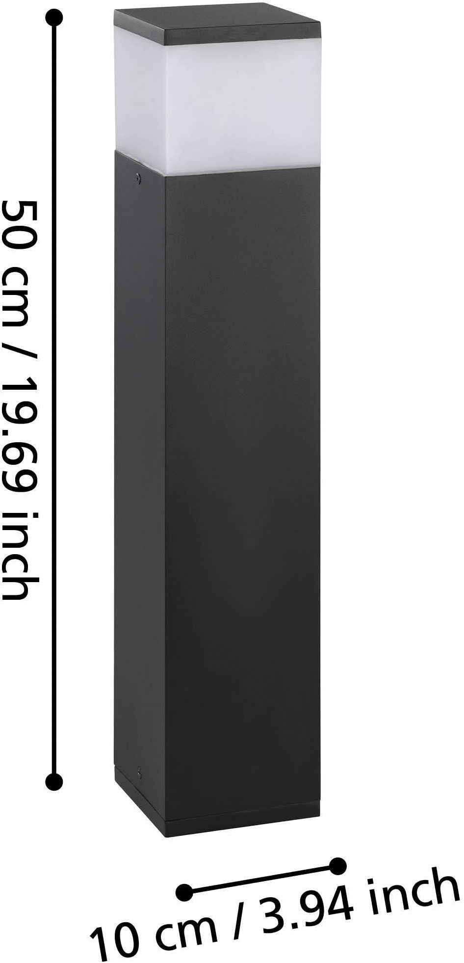 EGLO Gartensteckdose »Park 5 Außenlampe, Gartensteckdose, Stromverteiler außen, IP54, Lampe« 1 Stk. tlg. L10 x B10 x H50 cm, 1X25W exkl. 220-240V / 16A / max. 3520W