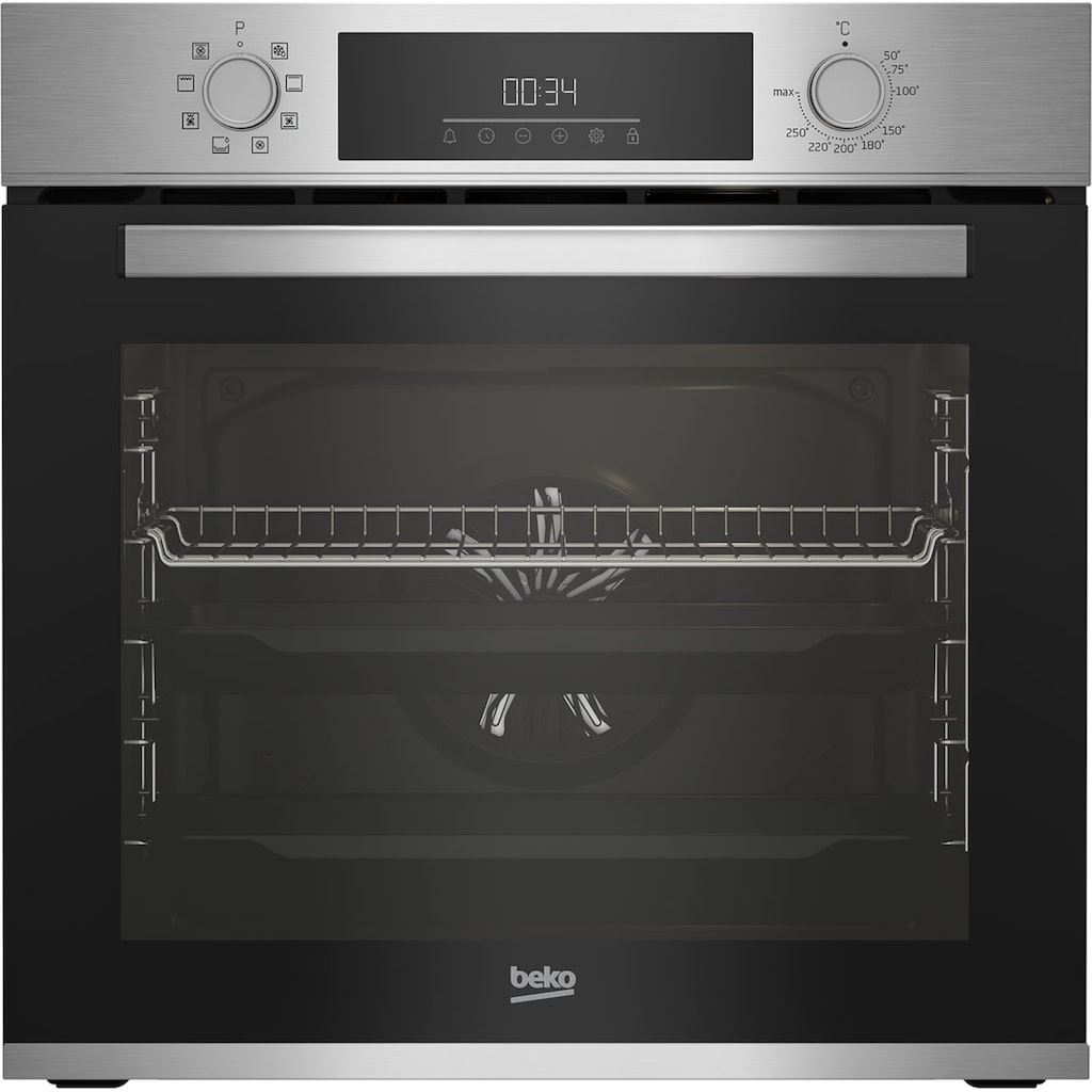 BEKO Einbaubackofen »BBIM12300X«, BBIM12300X, mit Teleskopauszug nachrüstbar