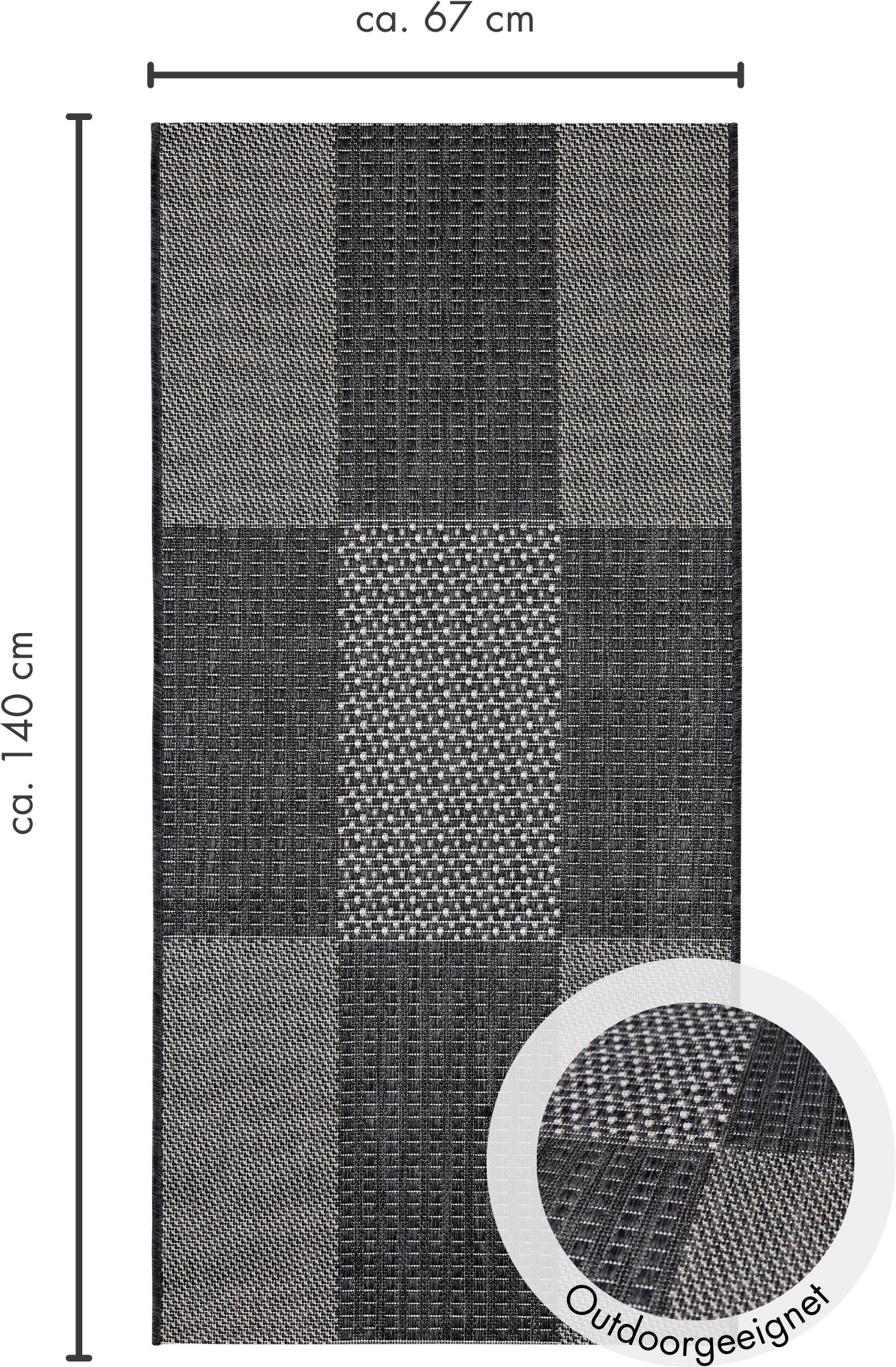 Andiamo Teppich »ARIZONA1«, rechteckig, 5 mm Höhe, Flachgewebe, kariertes Muster, In- und Outdoor geeignet, Wohnzimmer