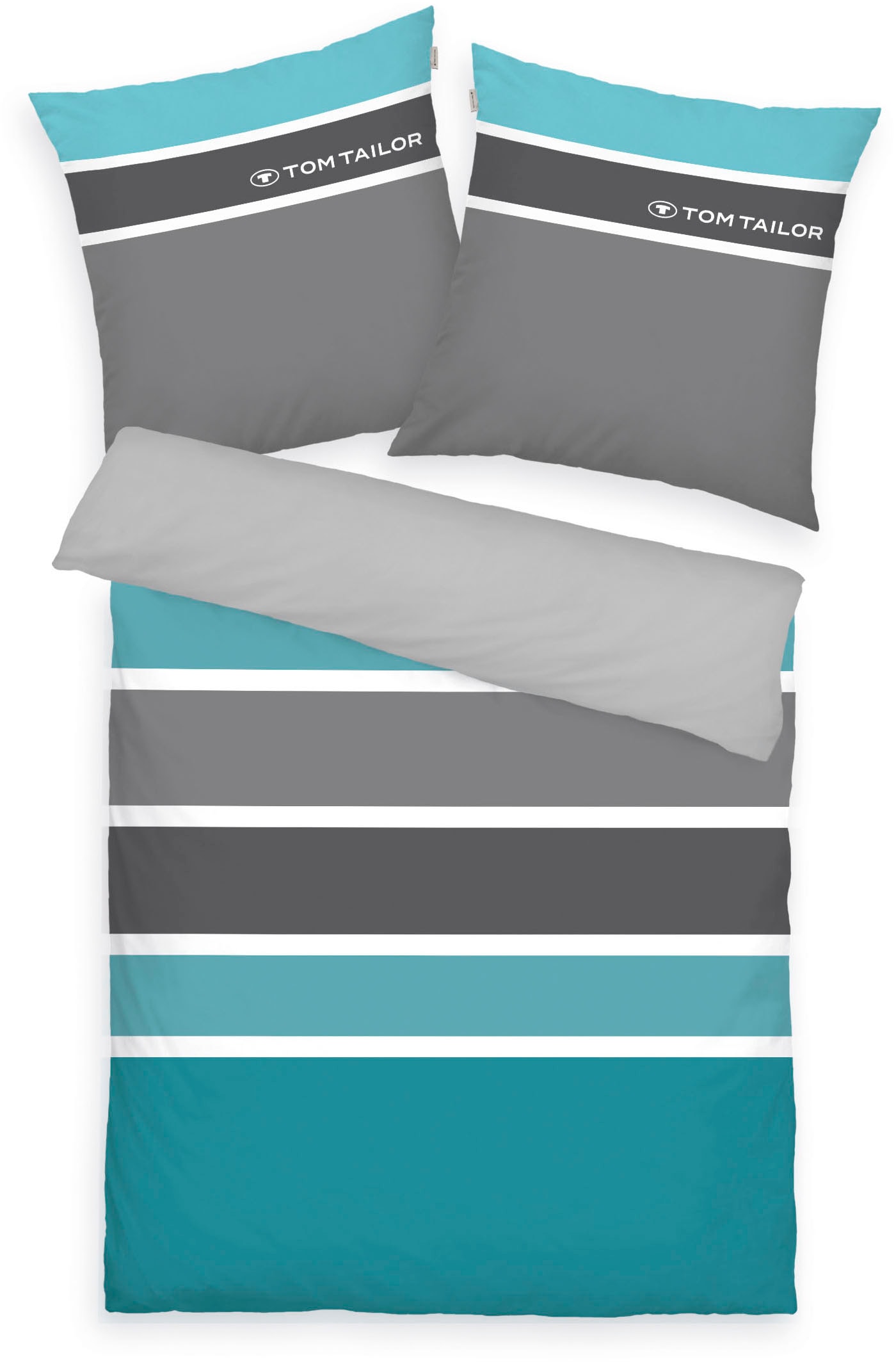TOM TAILOR HOME Bettwäsche »Felix in Gr. 135x200 oder 155x220 cm«, mit GRATIS-Zugabe: Gästehandtuch (100% Baumwolle), mit Reißverschluss