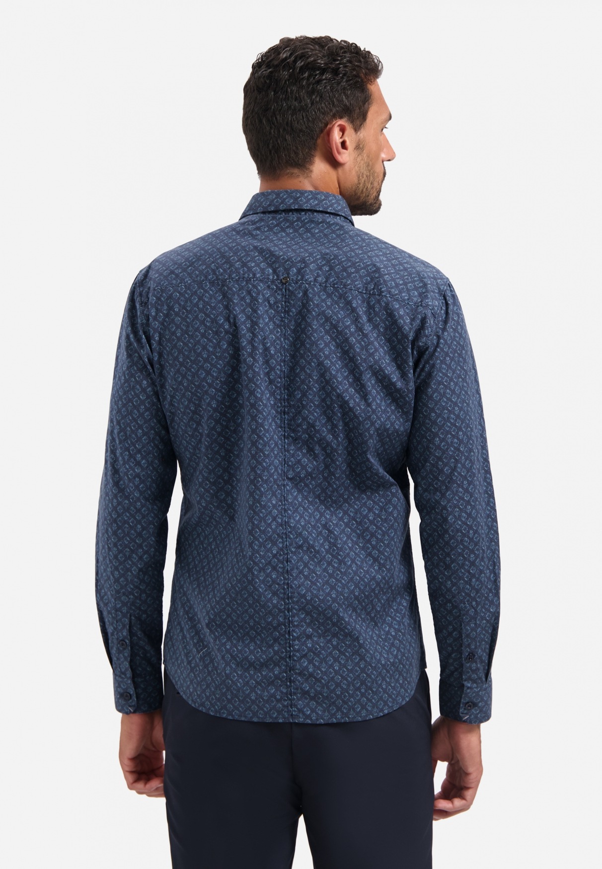 NO EXCESS Langarmhemd »No Excess Stretchhemd mit Print Shirt Strech Allover Printed«