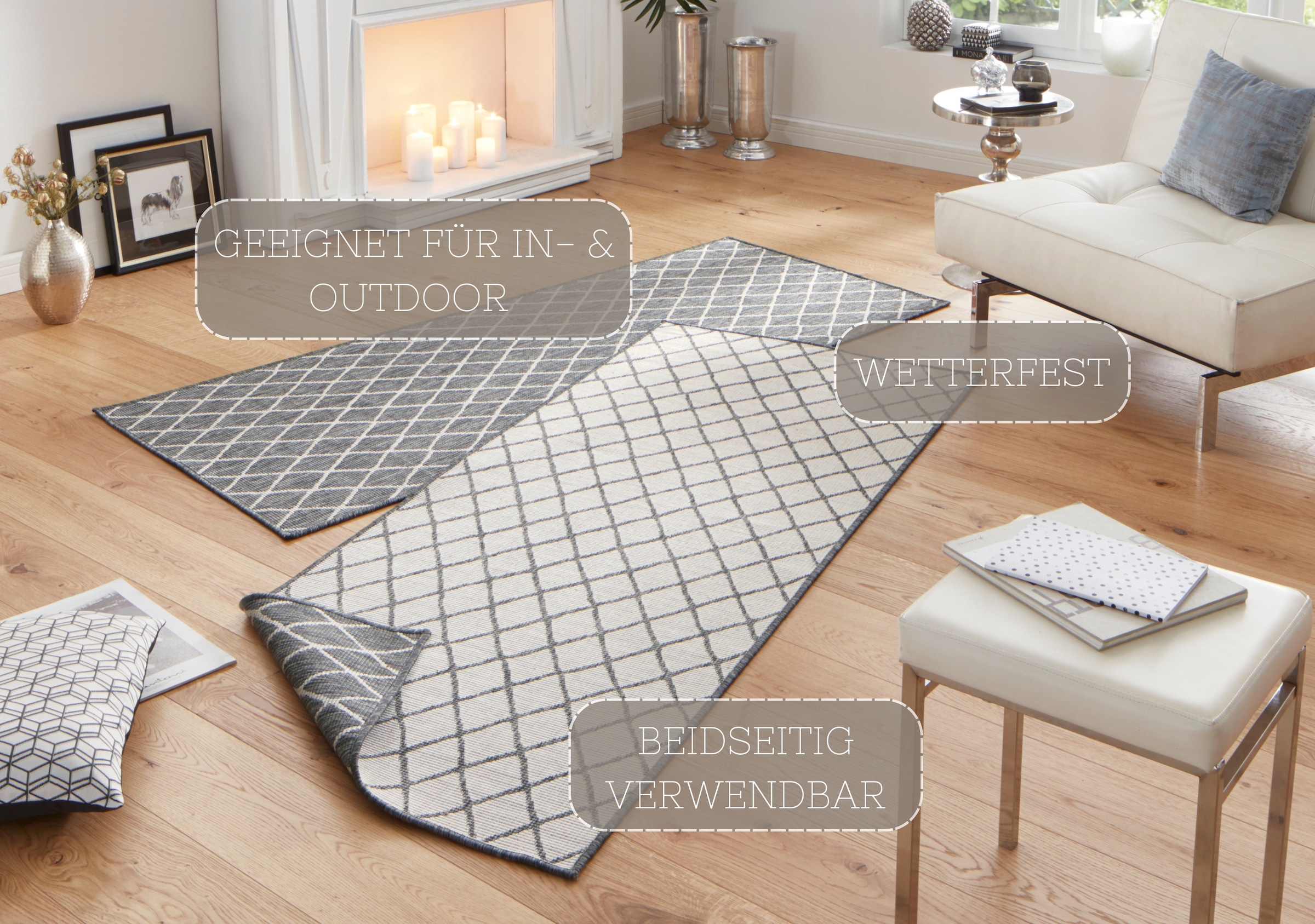 NORTHRUGS Teppich »Malaga Wendeteppich«, rechteckig, 5 mm Höhe, In-& Outdoo günstig online kaufen